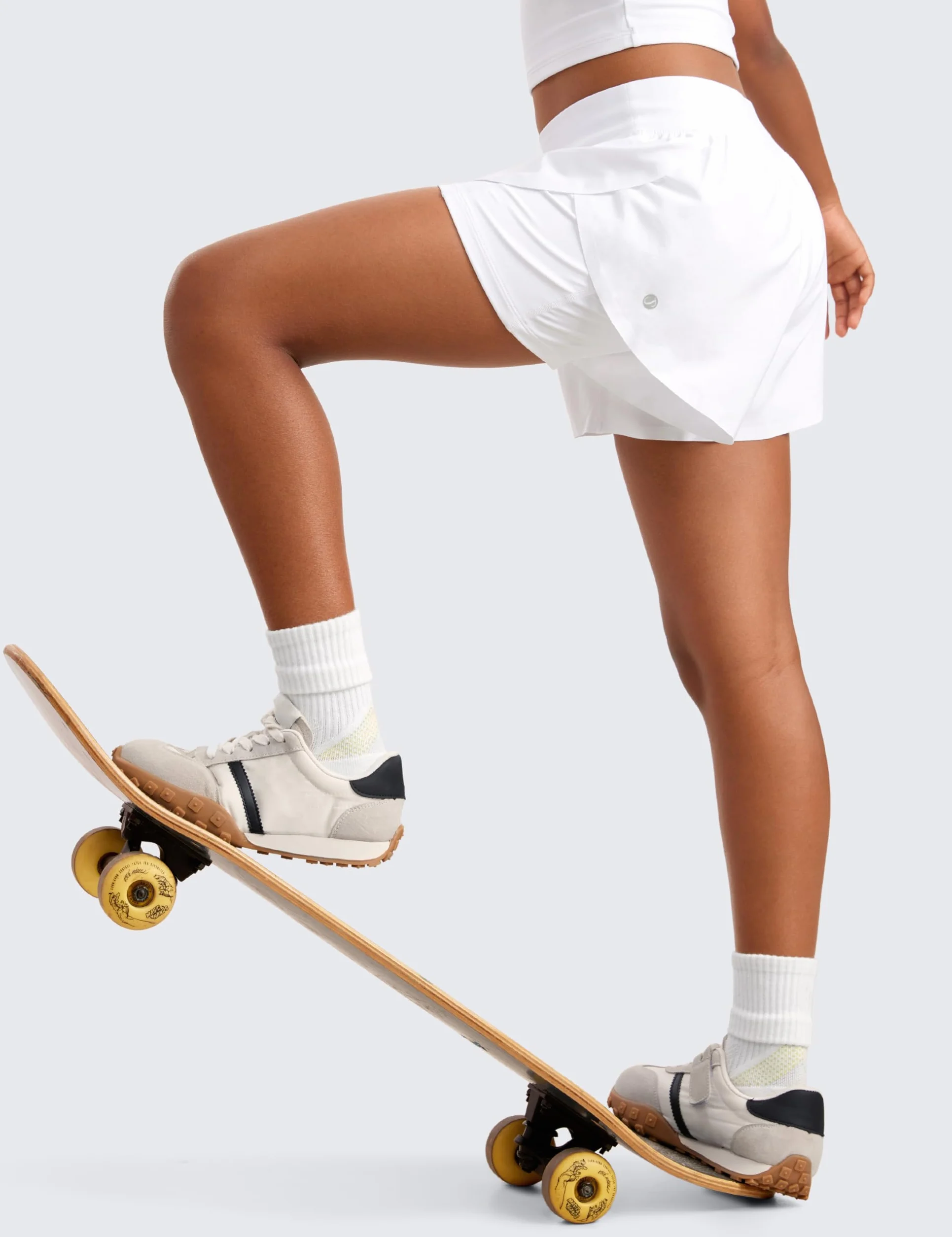CRZ YOGA 2 in 1 Athlétique Courir Shorts Taille Haute Poches Tennis
