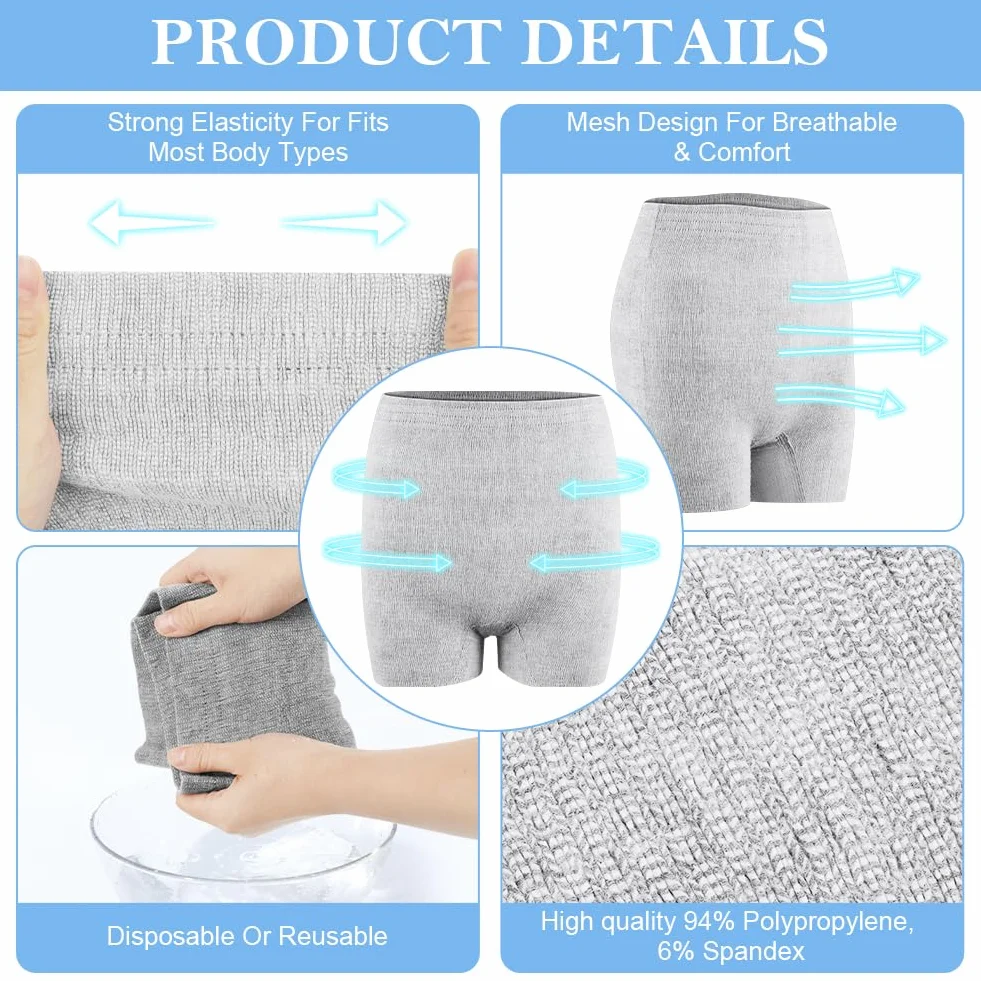 ACWOO 9Pcs Culottes Post Accouchement Maternité Jetables Slip Incontinence Sous-vêtements Post Partum Césarienne
