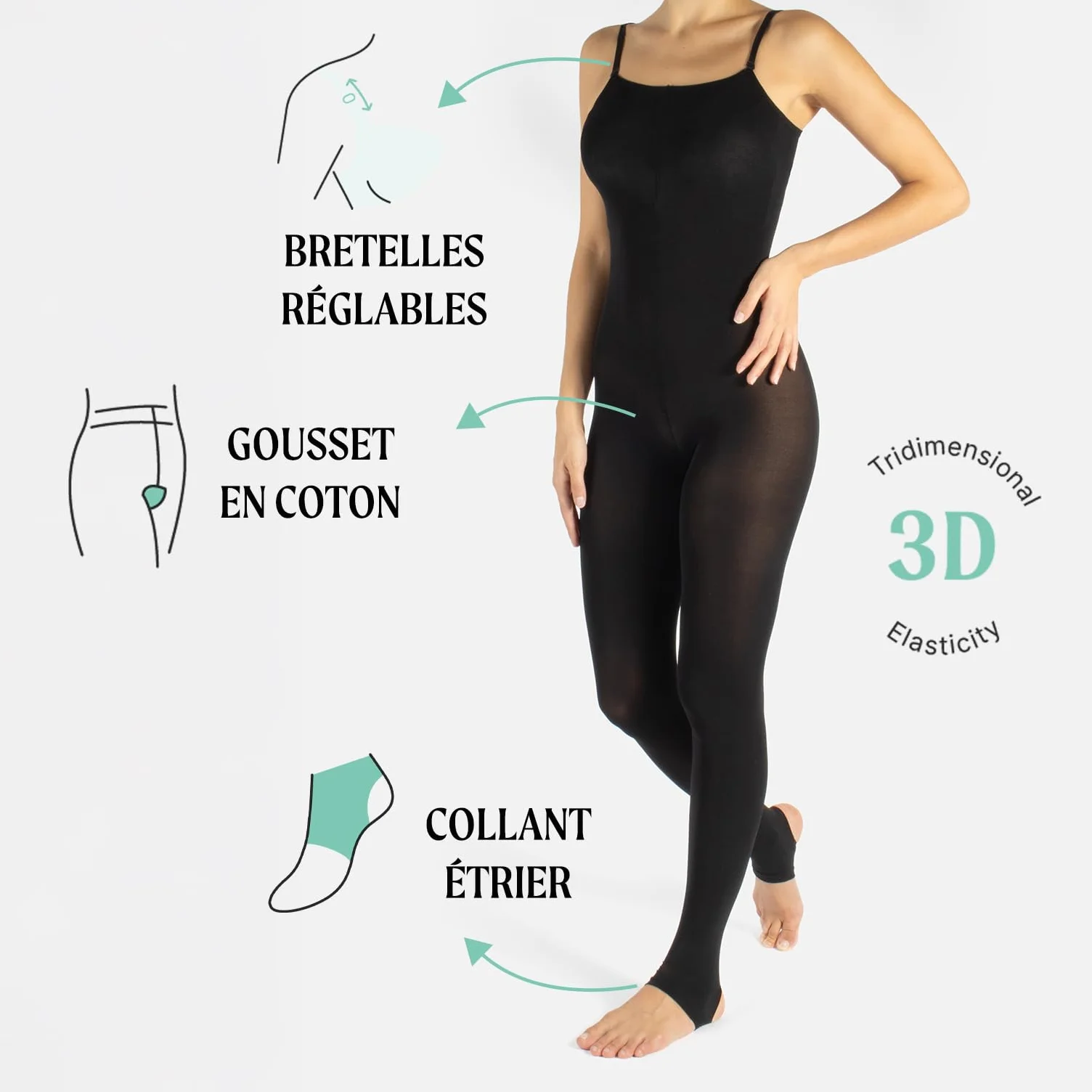 CALZITALY collant complet pour femmes 80 DEN taille haute leggings opaques danse patinage