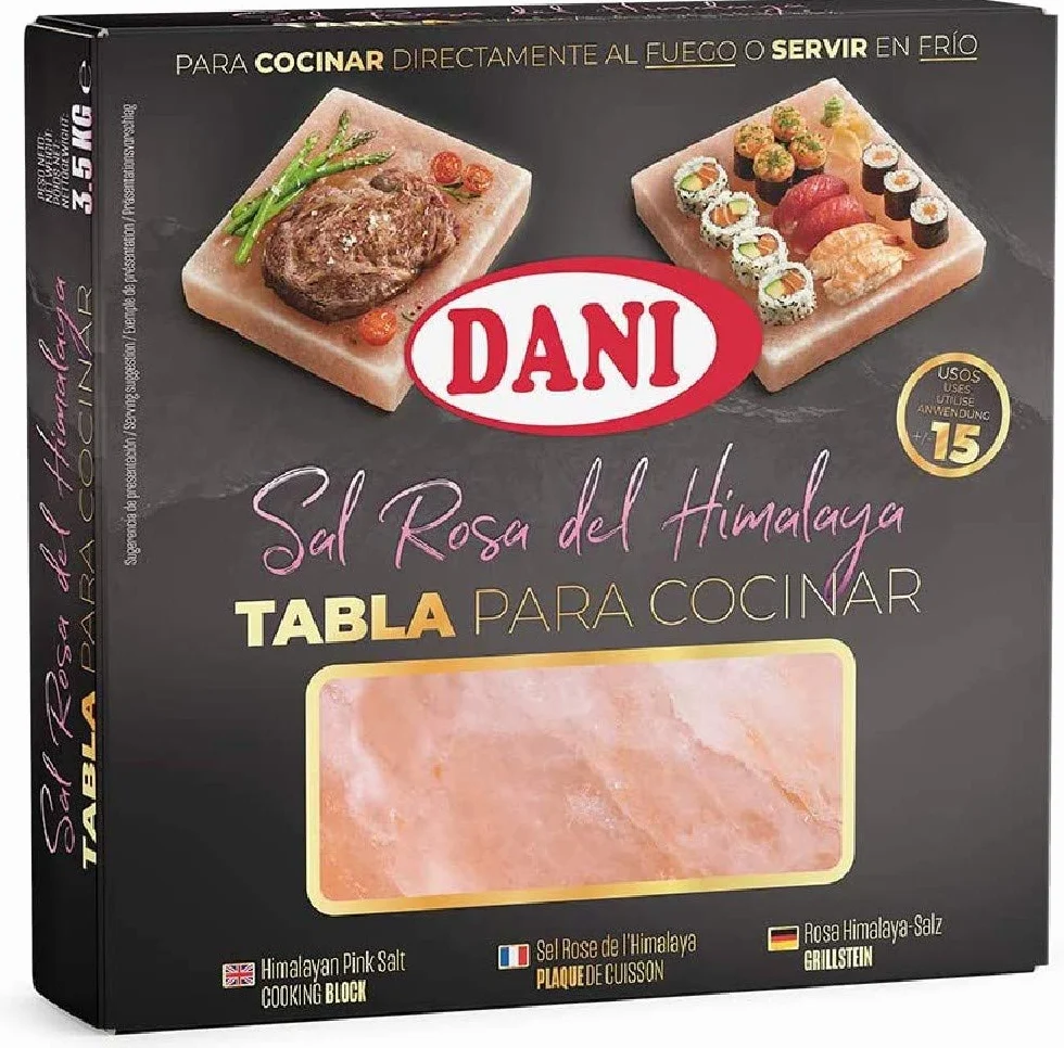 Dani Bloc de Sel Rose de l'Himalaya pour Cuisine 3,5 kg 1 Unité
