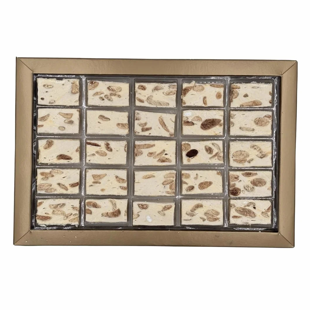 Suprem Nougat | Nougat tendre de Montelimar Artisanal | 25 Nougateaux souples en conserve transparente | Miel de lavande amandes et pistaches | Produit français traditionnel | 250g