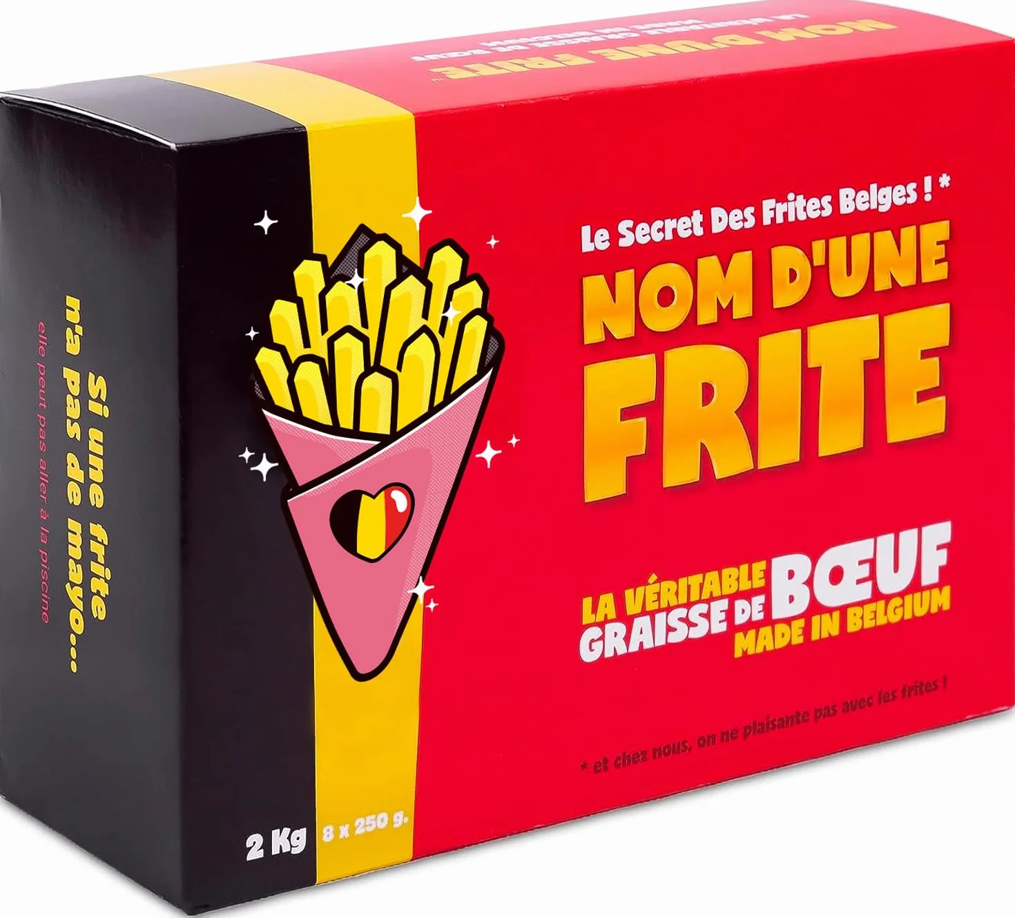 NOM D'UNE FRITE - Le Secret des Frites Belges ! la véritable Graisse de boeuf pour frites - Pure, sans conservateurs, sans additifs. Made in Belgium (2 kg)