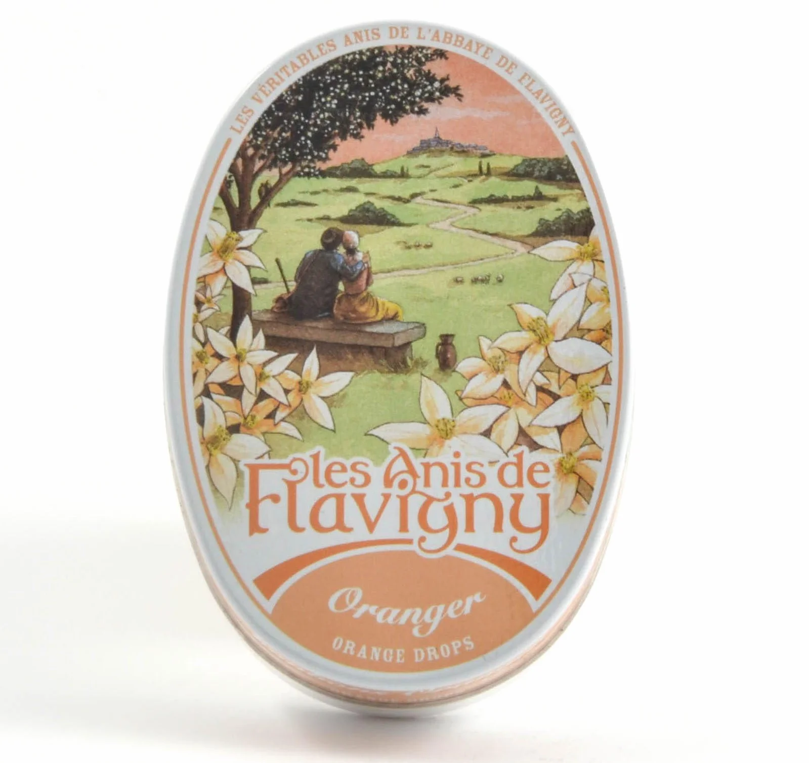 Anis de Flavigny Bonbons à l'anis Boîte Ovale 50 g Fleur d'oranger