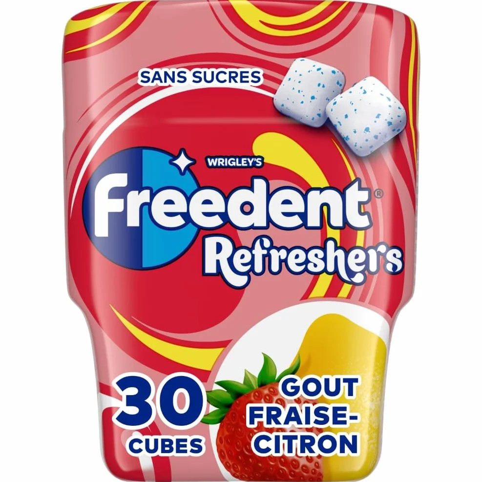 FREEDENT REFRESHERS Chewing-gum Fraise Citron 30 Dragées 67g