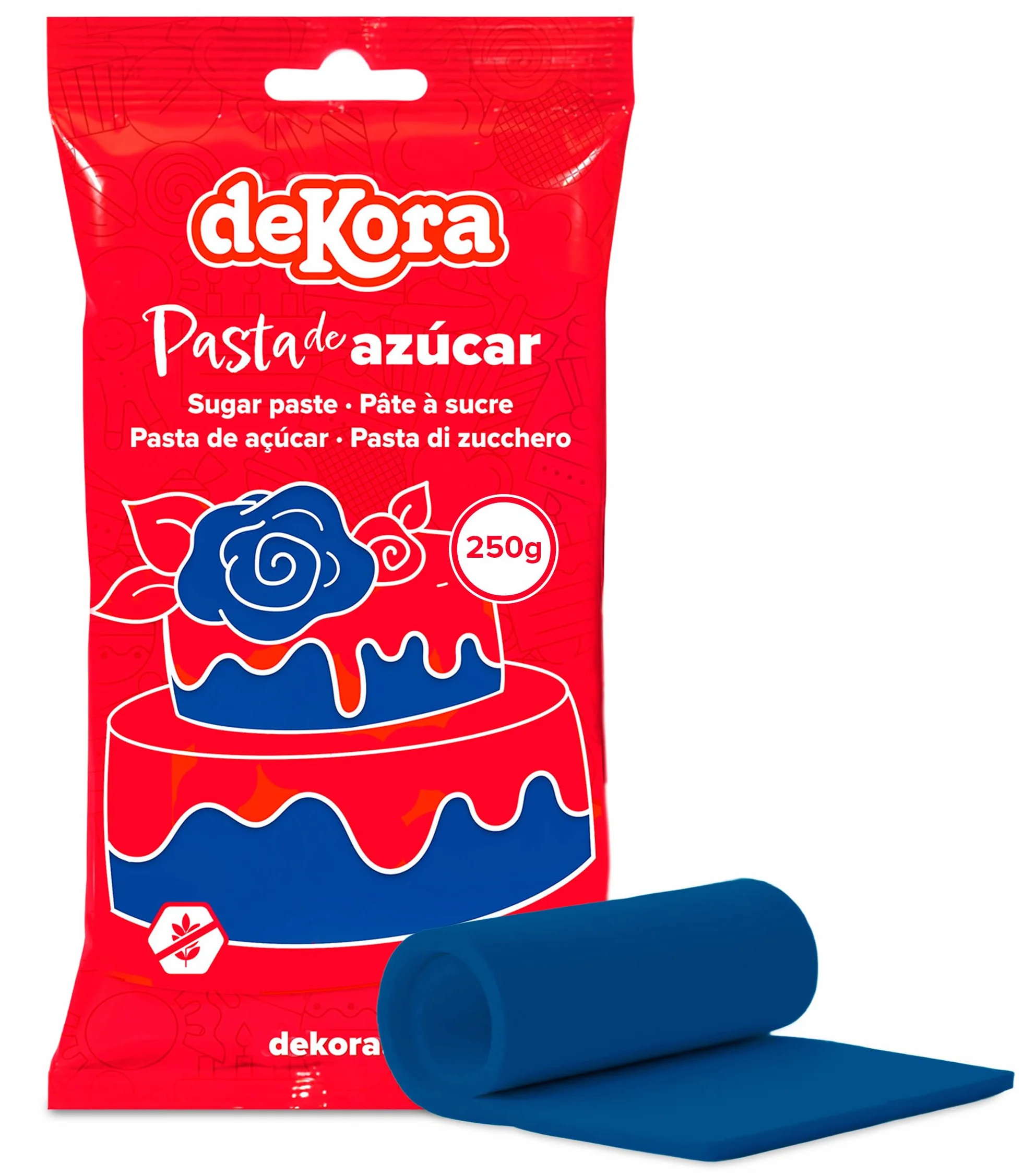 dekora - Pâte à Sucre Bleu Marine pour Décoration Gâteau et des Cupcakes - Sucre Fondant Prête à Dérouler pour la Réalisation de Toutes Sortes de Décorations - Facile à Travailler - 250 g