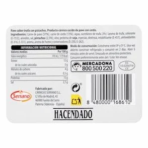 Galantina avec pistache et truffe Fendado fines tranches Paquet 150 Pack 2