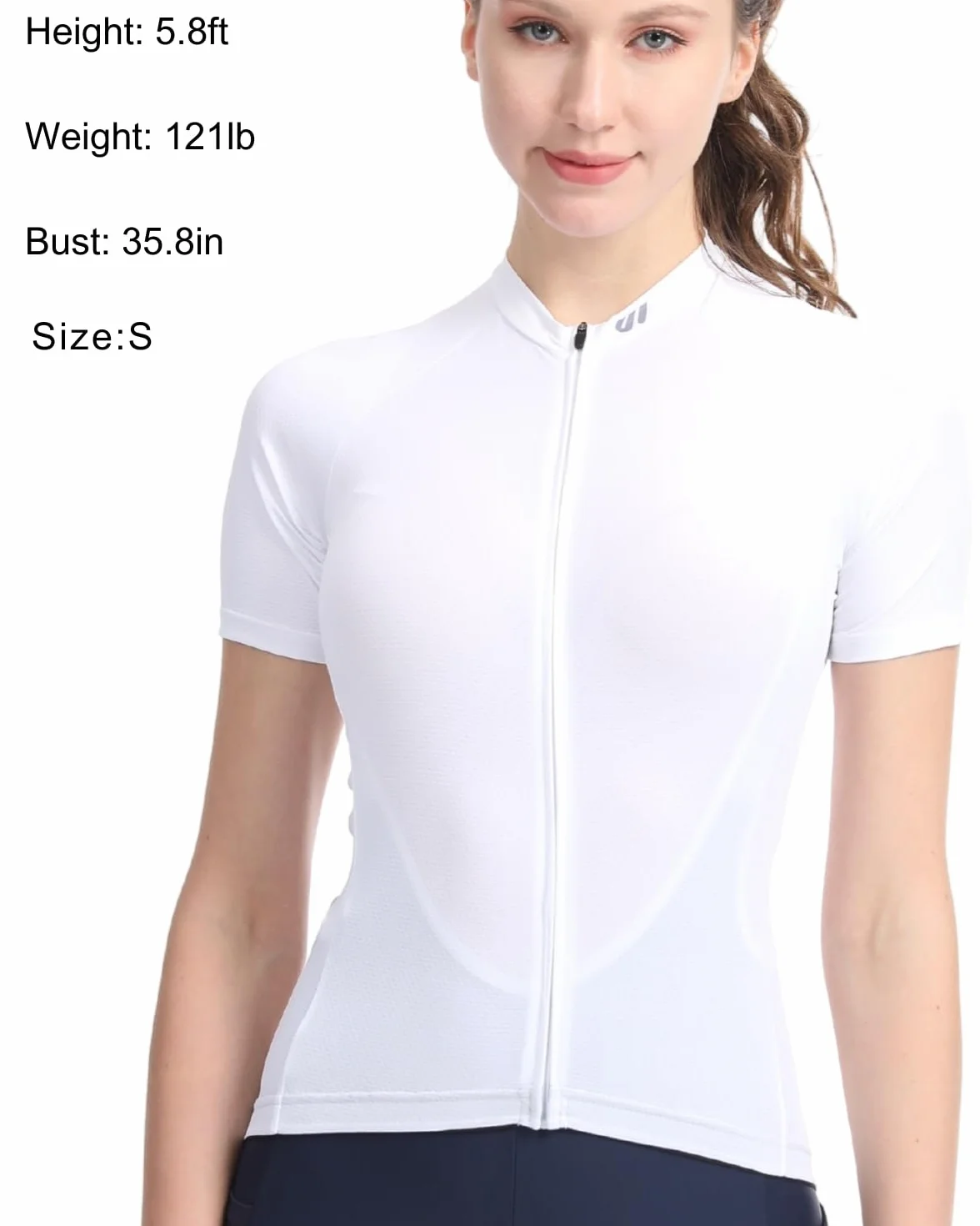 Lo.gas Maillot Cyclisme Femme Manches Courtes Respirant Poches Arrière