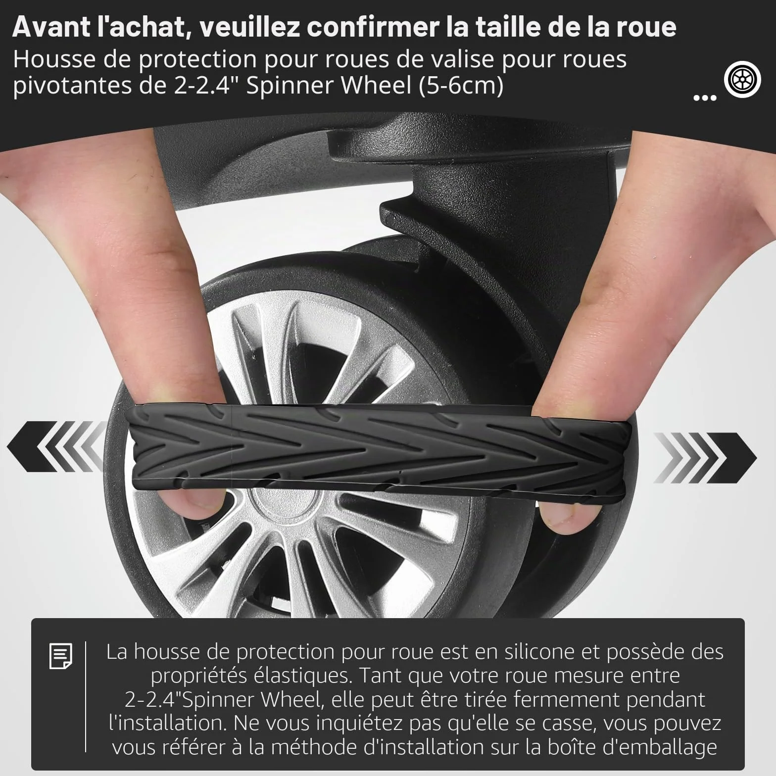 Couvertures de Roue de Bagage en Silicone 8 pièces, Anti-Bruit, Résistantes à l'Usure, pour Roue 2-2,4"