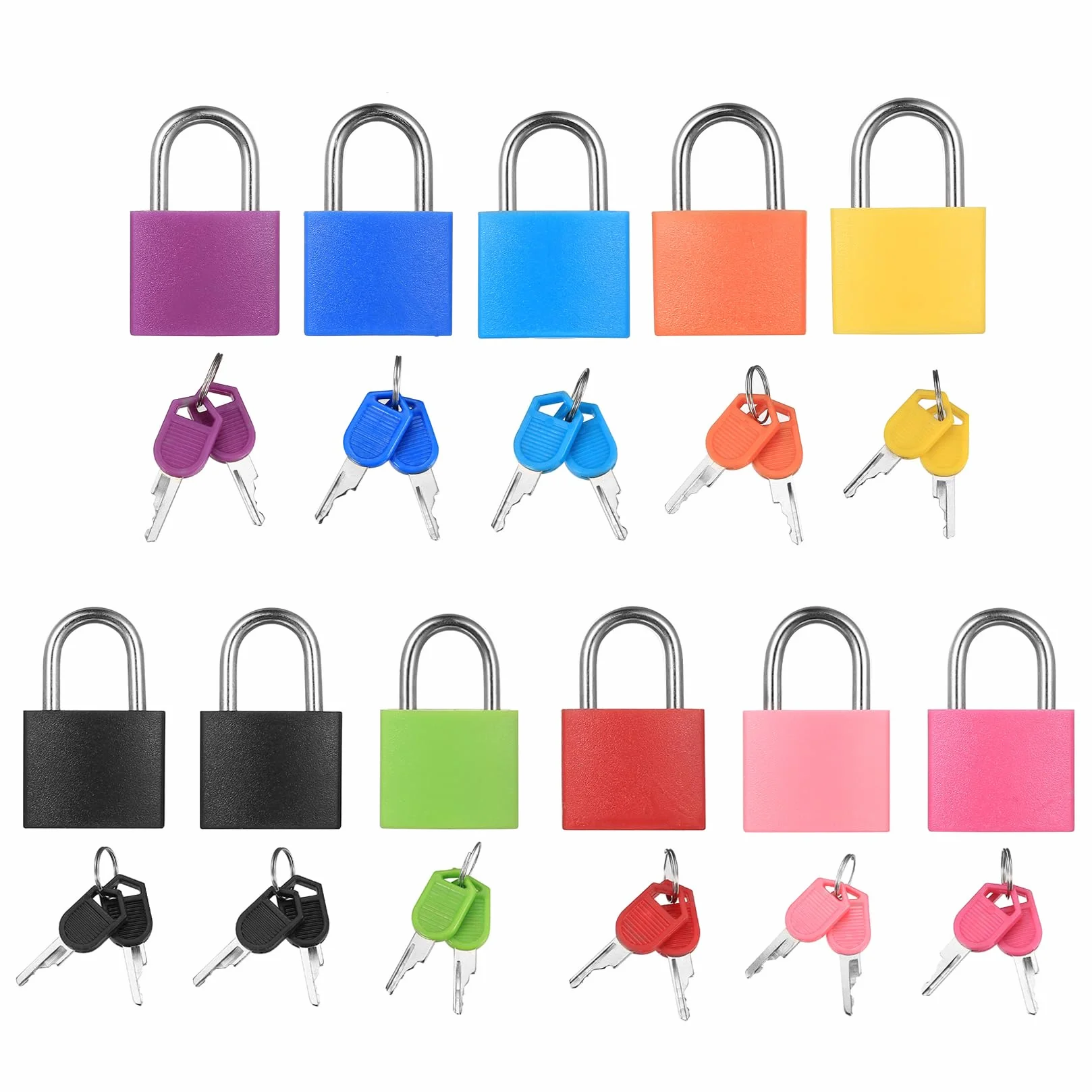 Petit Cadenas Valise en Avion, Cadenas Casier, Cadena de Sécurité à Bagages, 11 Pièces avec Clés