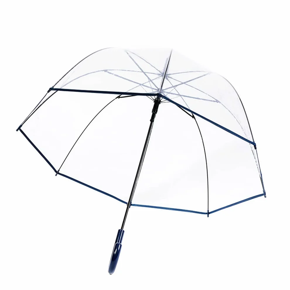 ThreeH Transparent Bubble Umbrella Curved Handle 8 Ribs Automatic Open