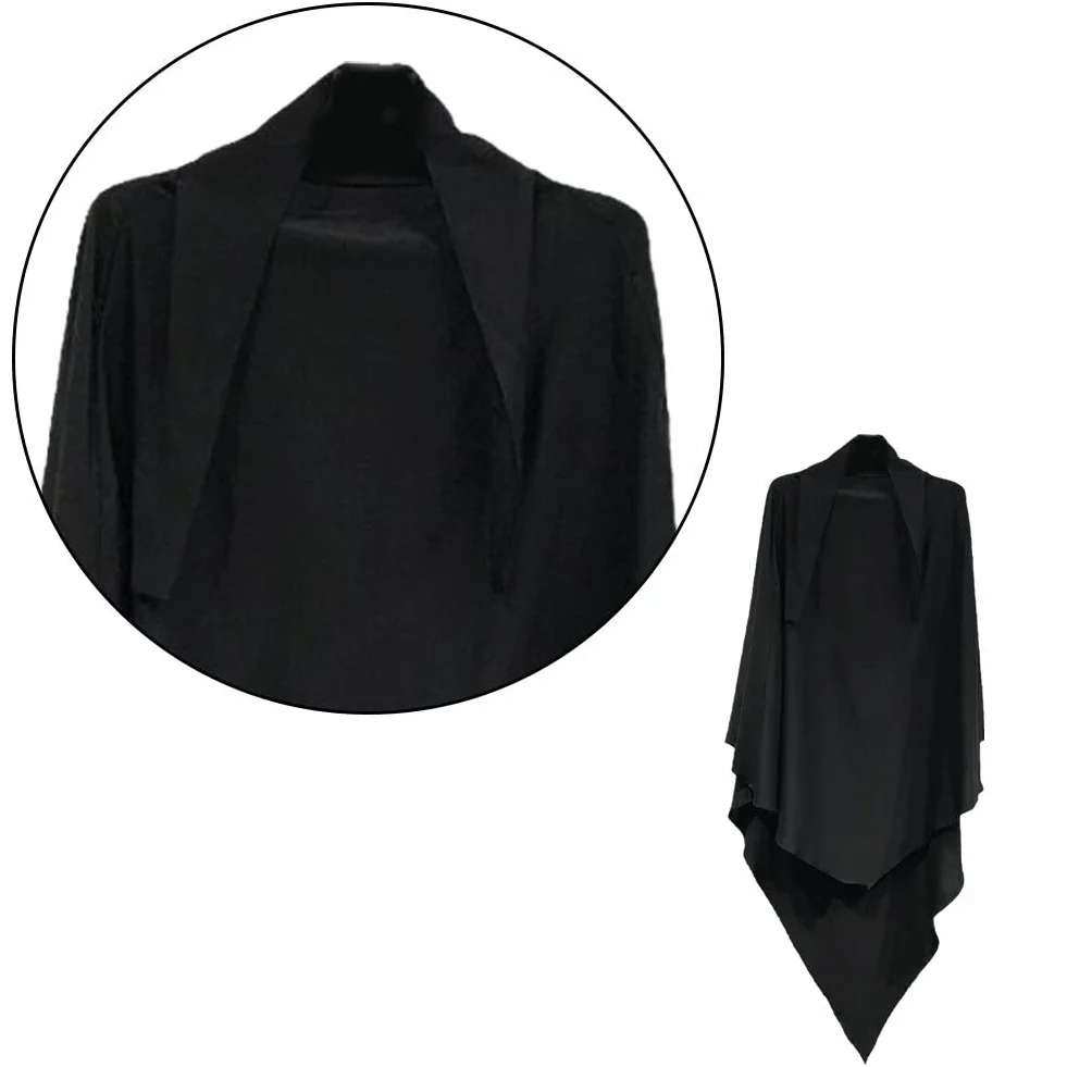 Formel Long Hijab Abaya One-Piece Loose Half Cover Ramadan Eid Prayer Tissu pour Les Femmes