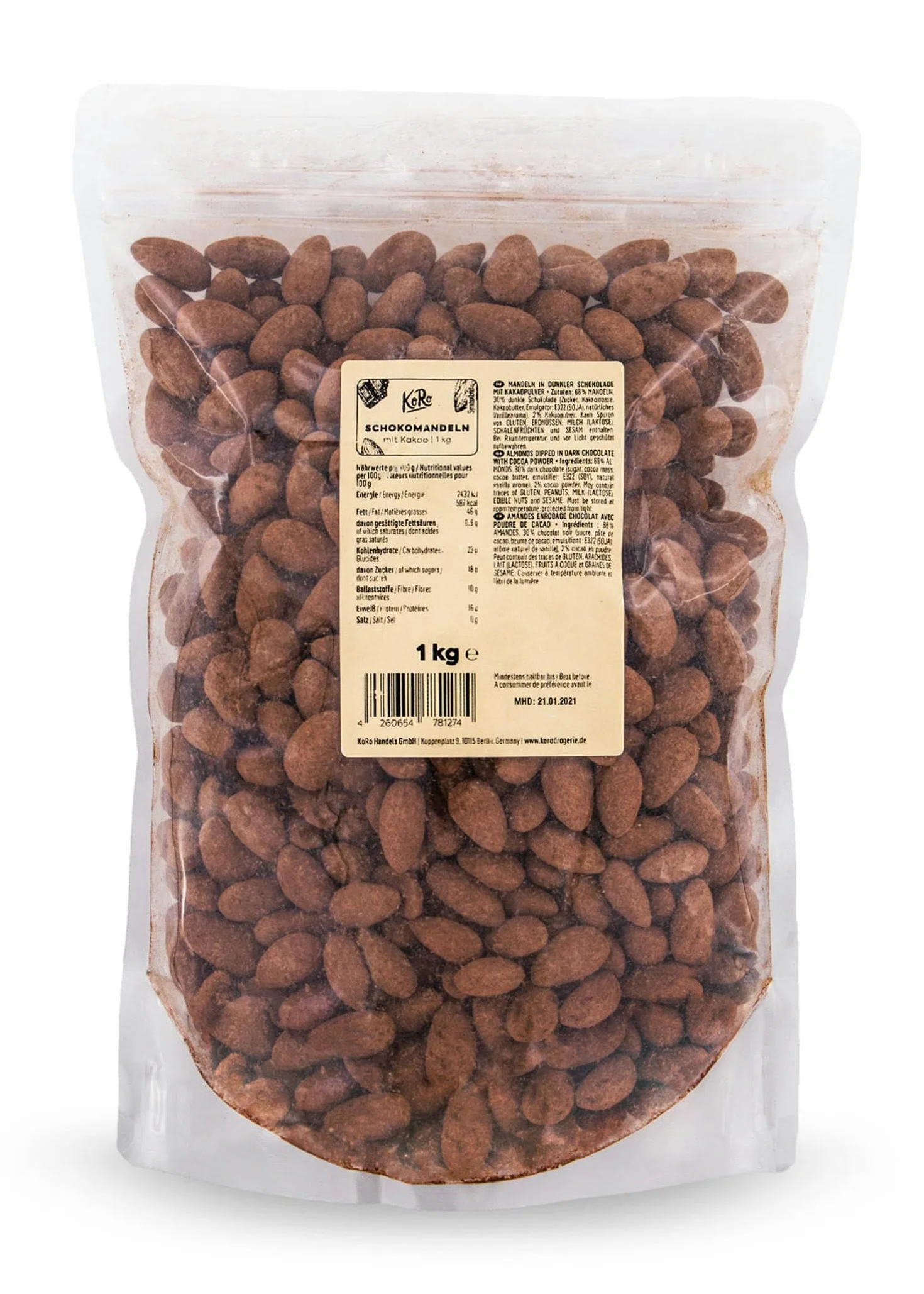 KoRo - Amandes enrobées au chocolat et au cacao 1 kg