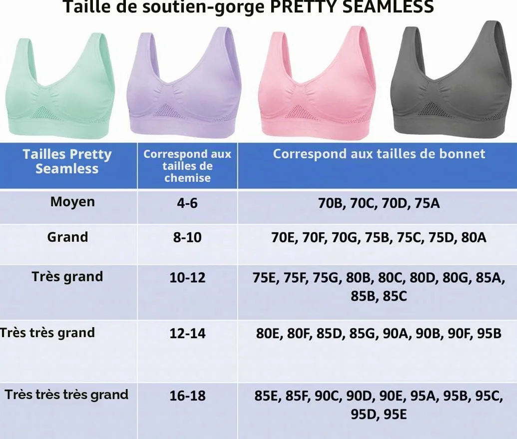Soutien-Gorge sans Armatures Lot de 4 Sport sans Couture Confortable