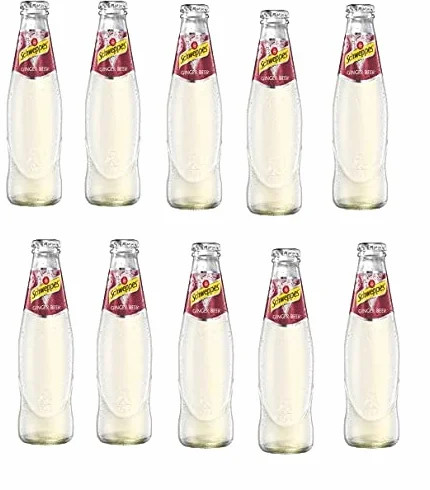 Krombacher Schweppes Lot de 10 bouteilles de boisson rafraîchissante au gingembre 0,2 l dans une bouteille en verre