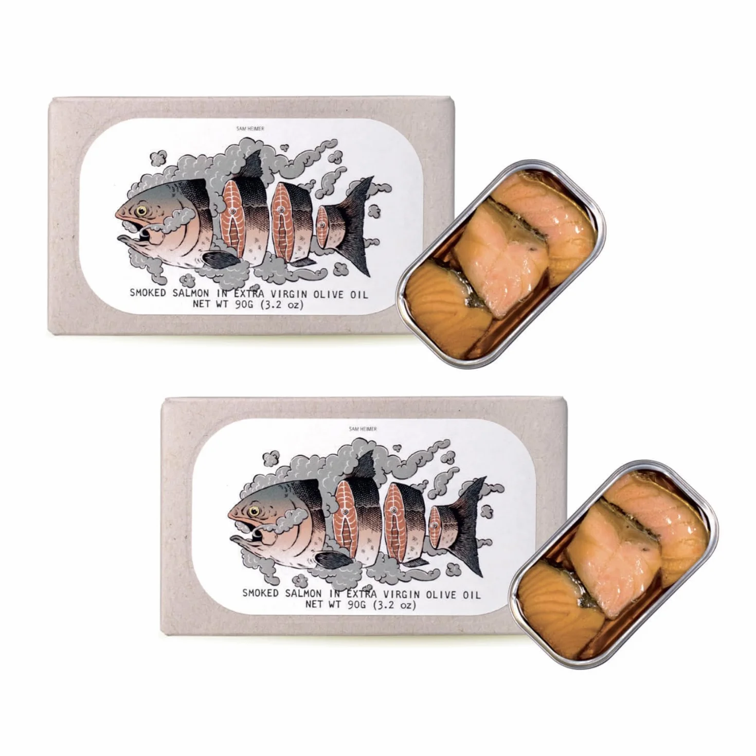 José Gourmet® | Tranches de Saumon Fumé - 2 x 90 Gr (Égoutté 2 x 70 Gr) | Boîte de saumon fumé | Poisson dans une boîte en métal