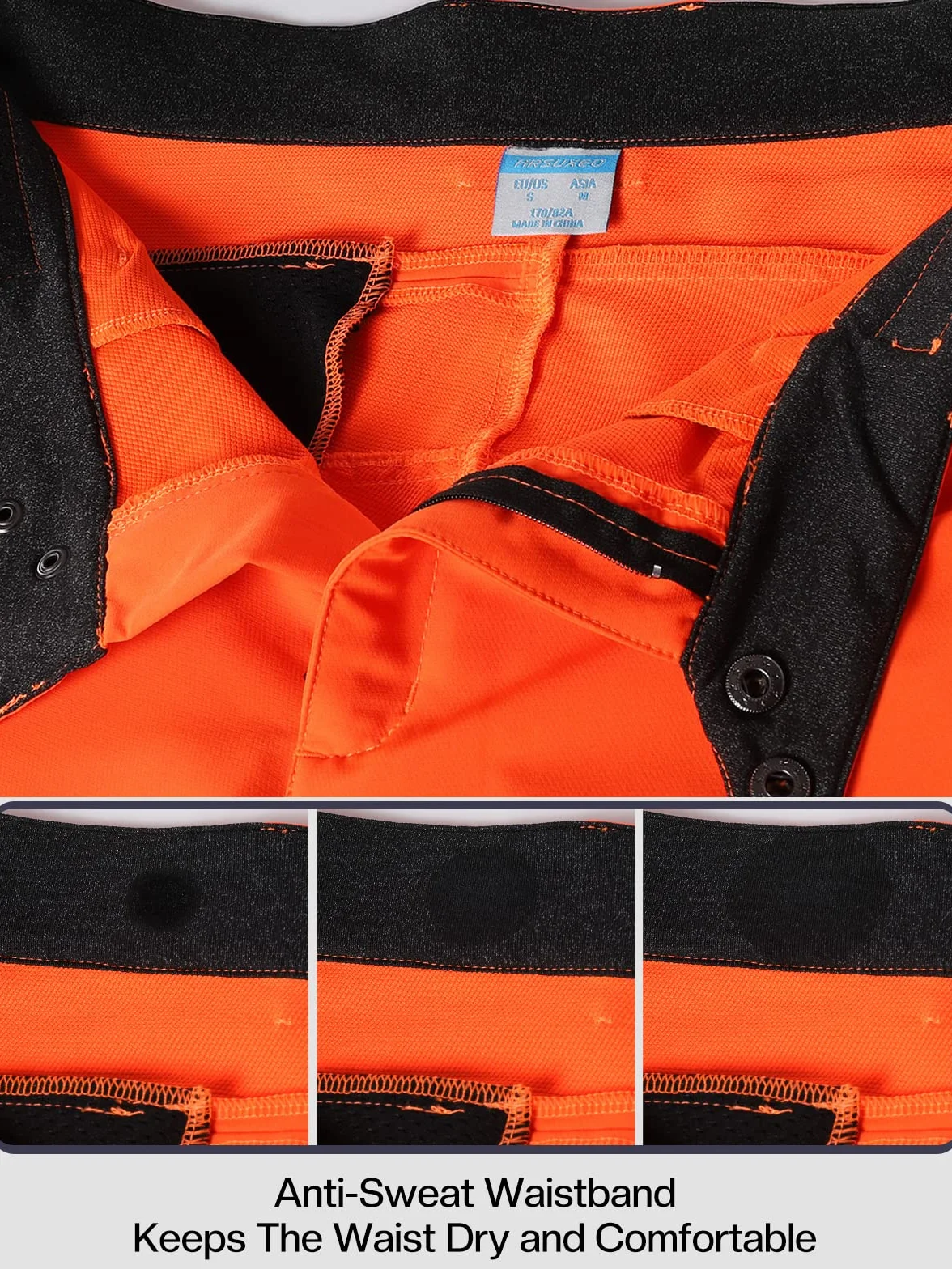 Short de Cyclisme Homme ARSUXEO Coupe Ample Ceinture Anti-humidité