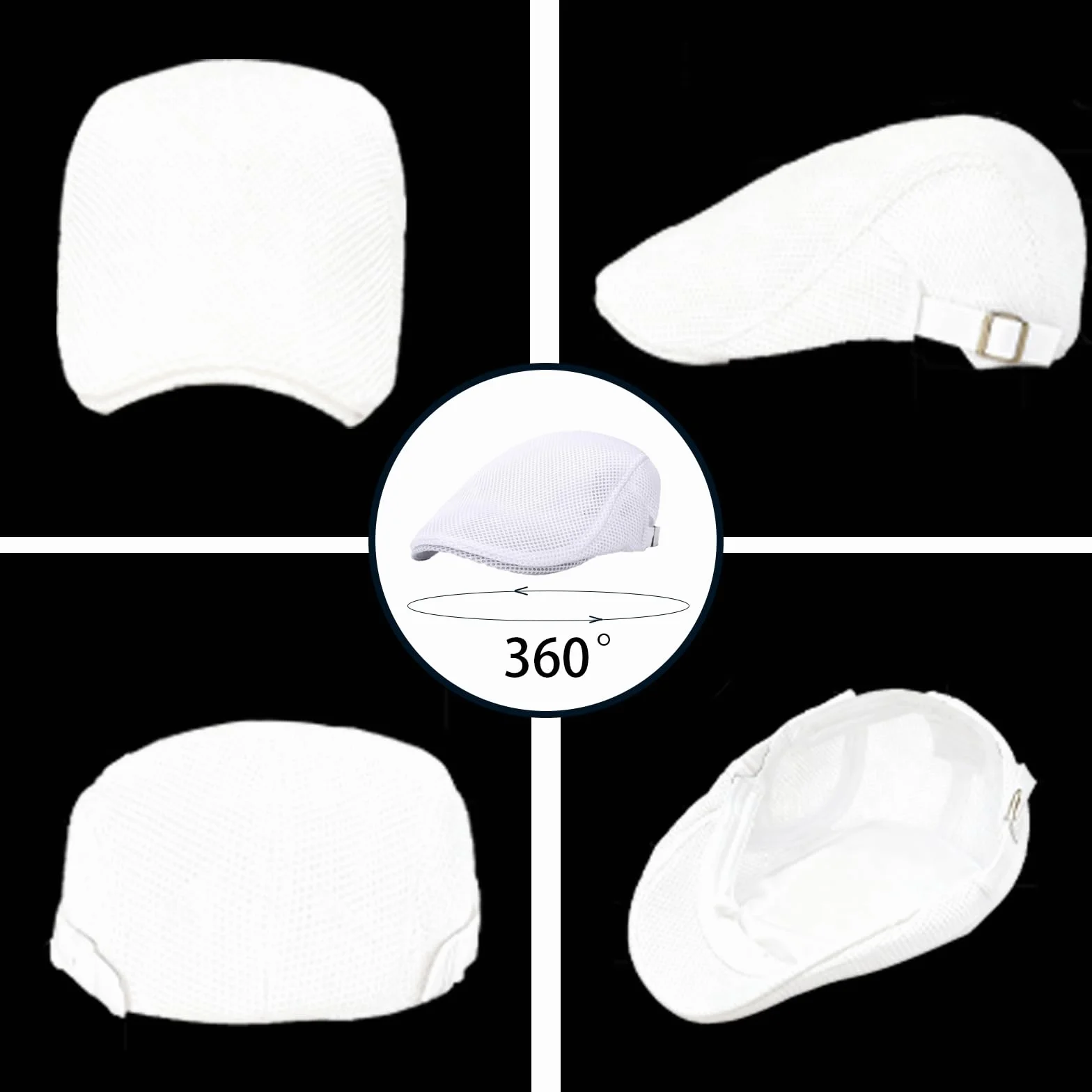 Casquette Beret Homme Ete Blanche Acrylique Respirant Confortable