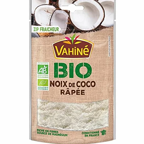 VAHINE - noix de coco bio râpée 115g - Trois Articles