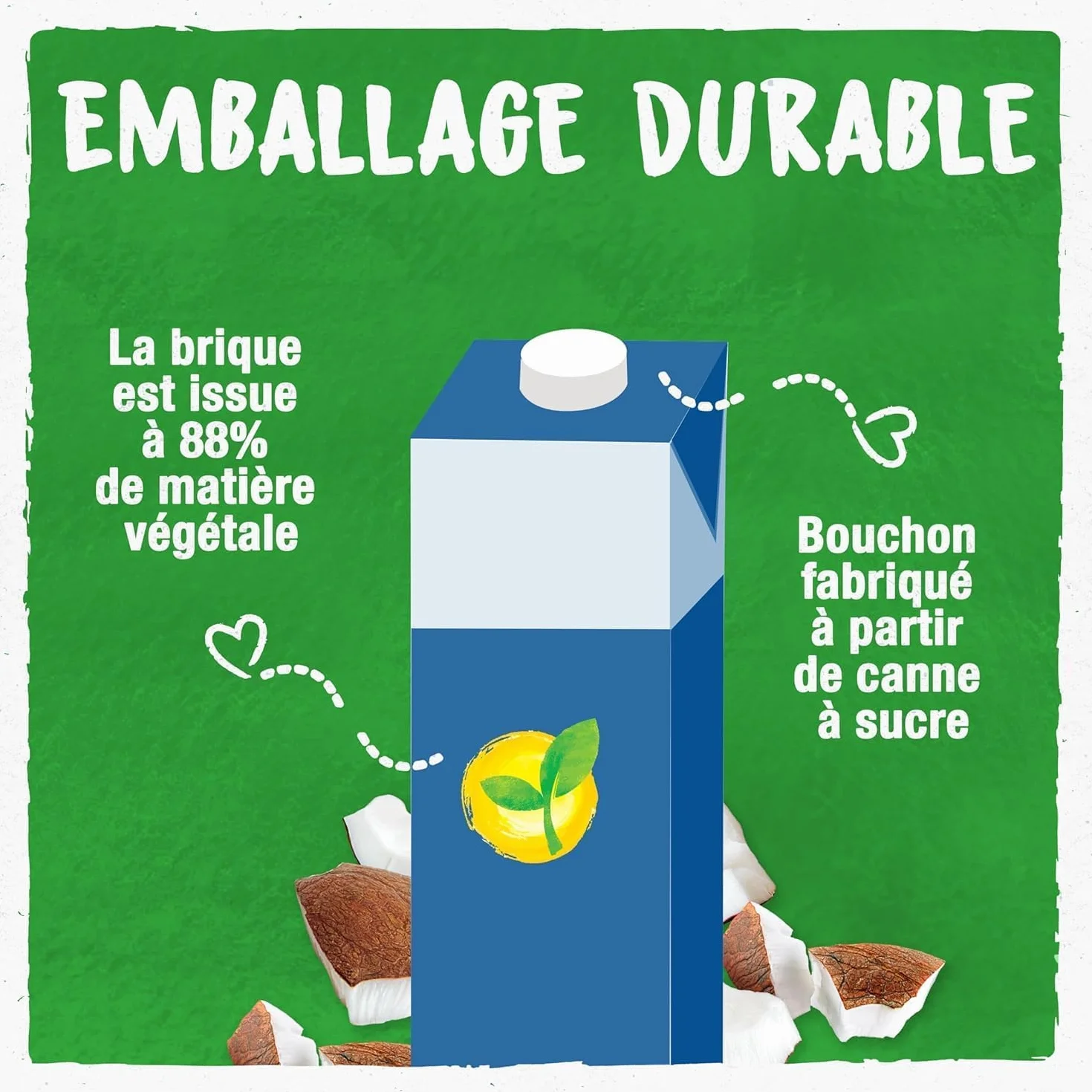 BJORG - Boisson Coco Sans Sucres - Boisson Végétale Bio - Pauvre En matières grasses - 1 L x 6