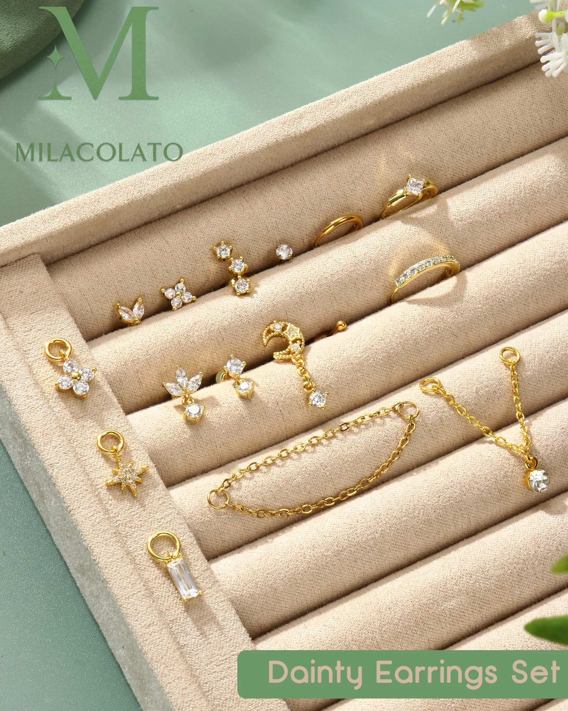 MILACOLATO Piercing Helix Boucles d'Oreilles Acier Inoxydable Tragus Conch Rook Daith Or Argent