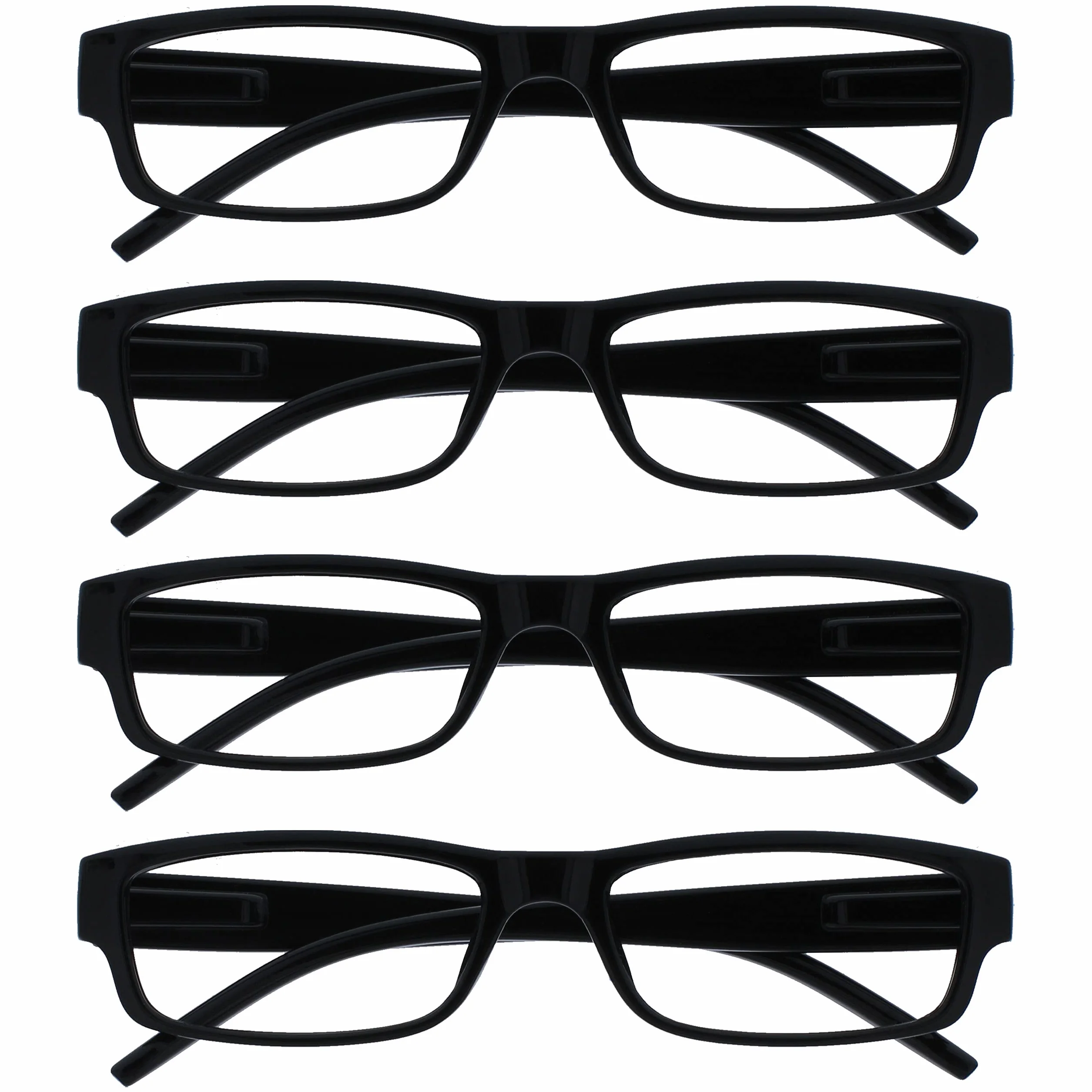 OPULIZE Lunettes De Lecture Noir +3,00 Lot 4