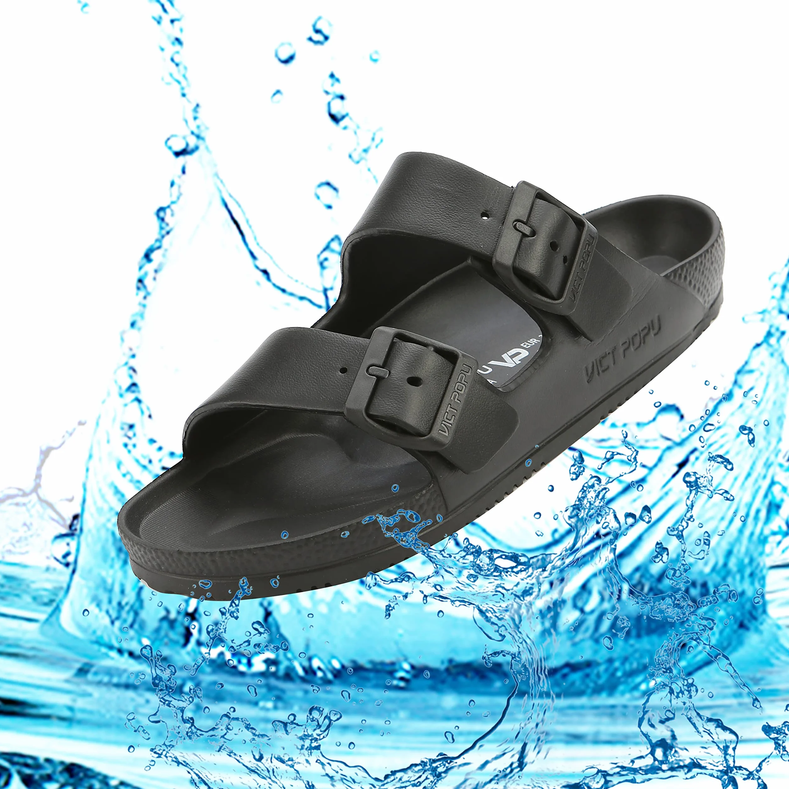 VICT POPU Sandales Femme Été Plage Piscine Antidérapantes Mules Confortables