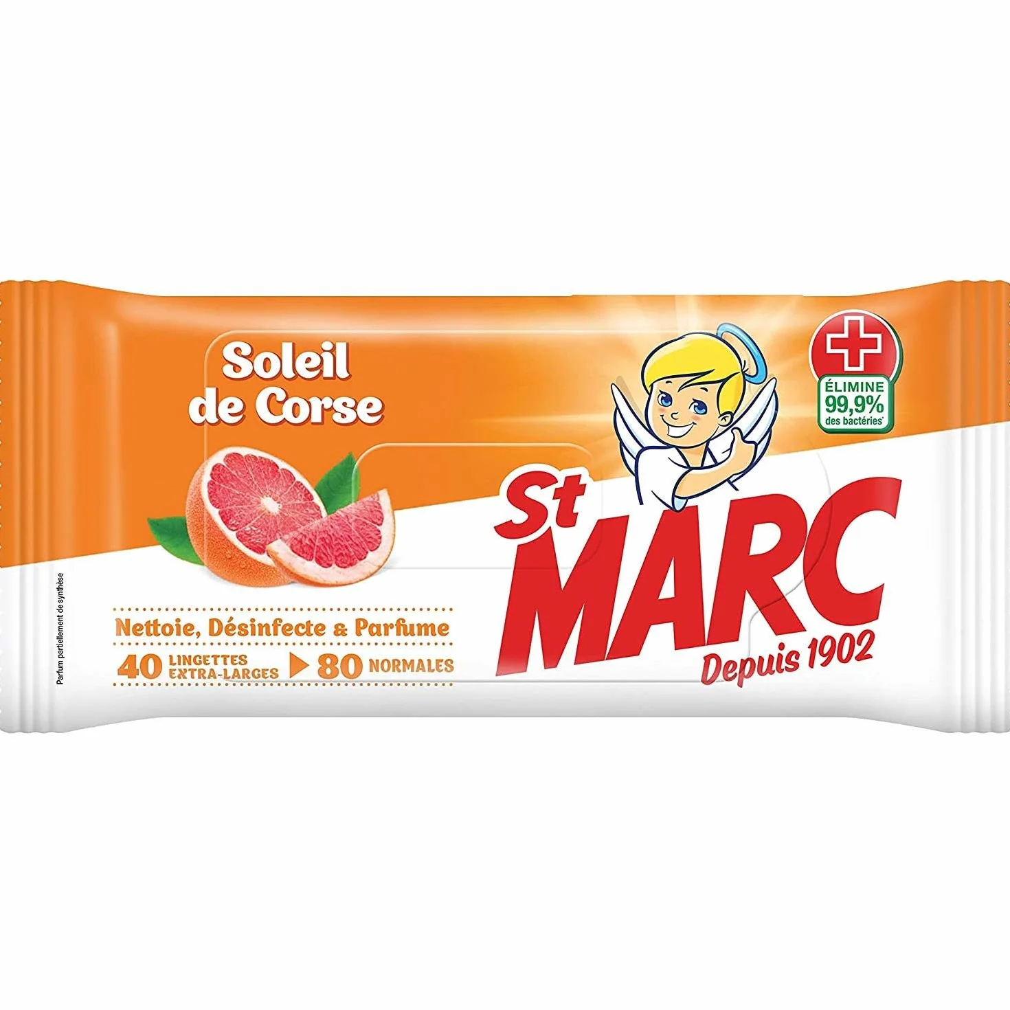 St Marc St.Marc - Lingettes Antibactriennes - Soleil de Corse x 80 - lot de 3 by