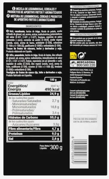 Hacendado Mélange Cocktail Rodeo, Snacks Apéritifs Croustillants, 300g PACK 6