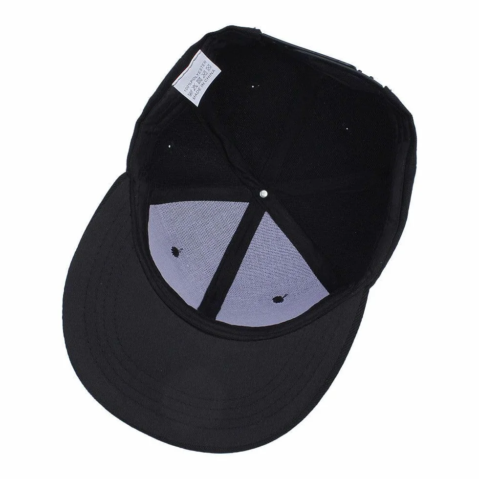 Boolavard Chapeau Snapback Blanc Réglable Bord Haut Casquette de Baseball