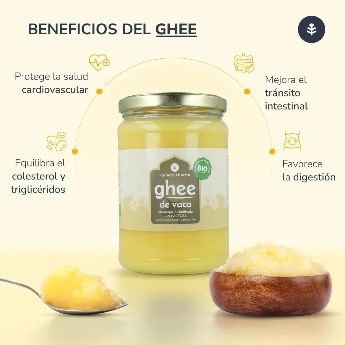 Planète potager | Lot de 3 beurres clarifiés ghee 500 g – Beurre clarifié bio sans lactose ni caséine, idéal pour cuisiner, régime céto, paléo et ayurveda, goût doux et texture crémeuse