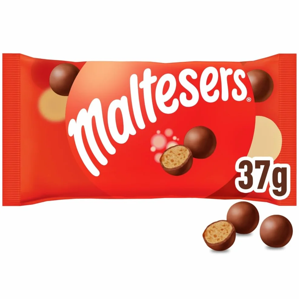 MALTESERS - Bonbons Chocolat au Lait Cœur Croquant - 25 x 37g Sachets de Chocolats
