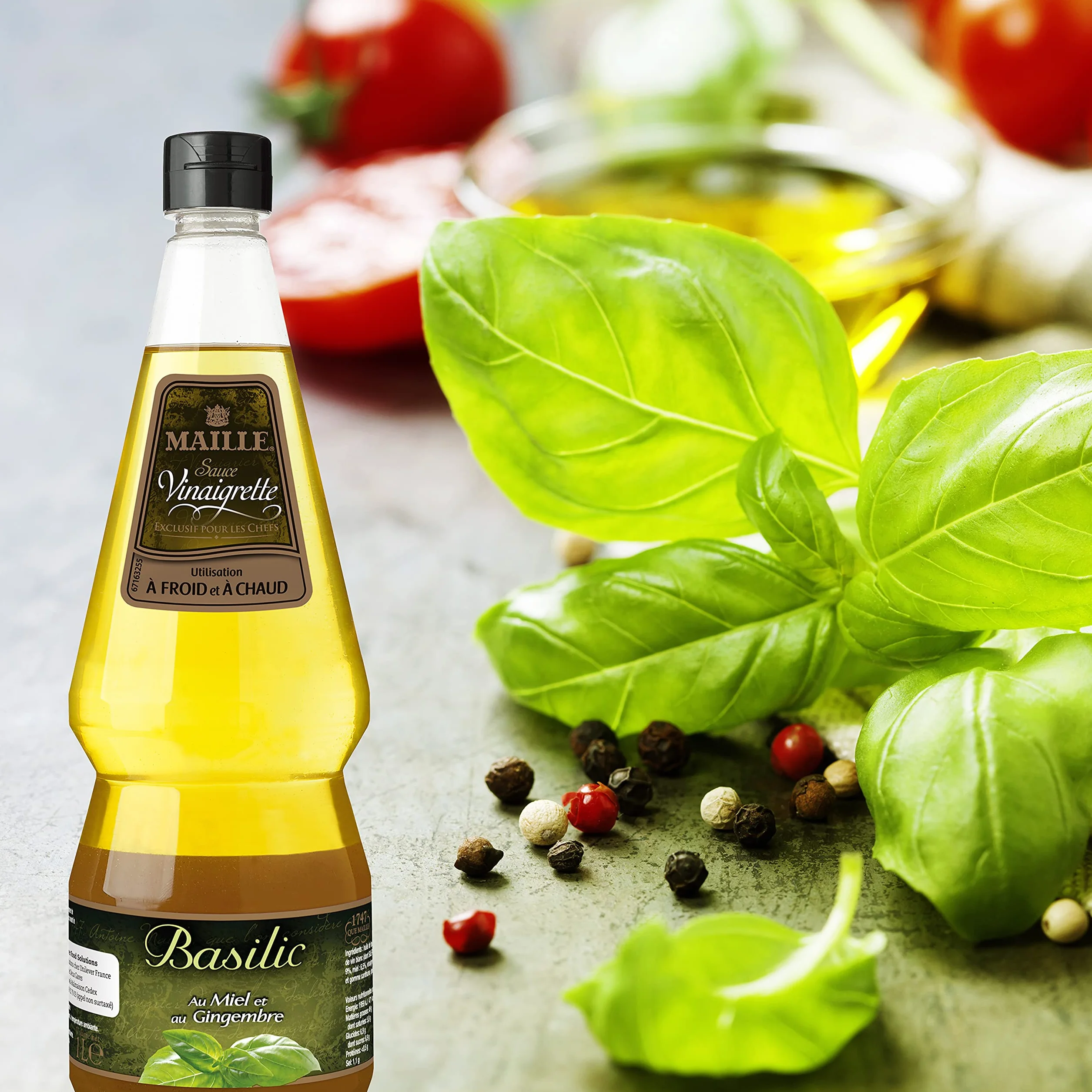 Maille Sauce Vinaigrette Basilic, Saveurs "faits maison" 1l - Lot de 2