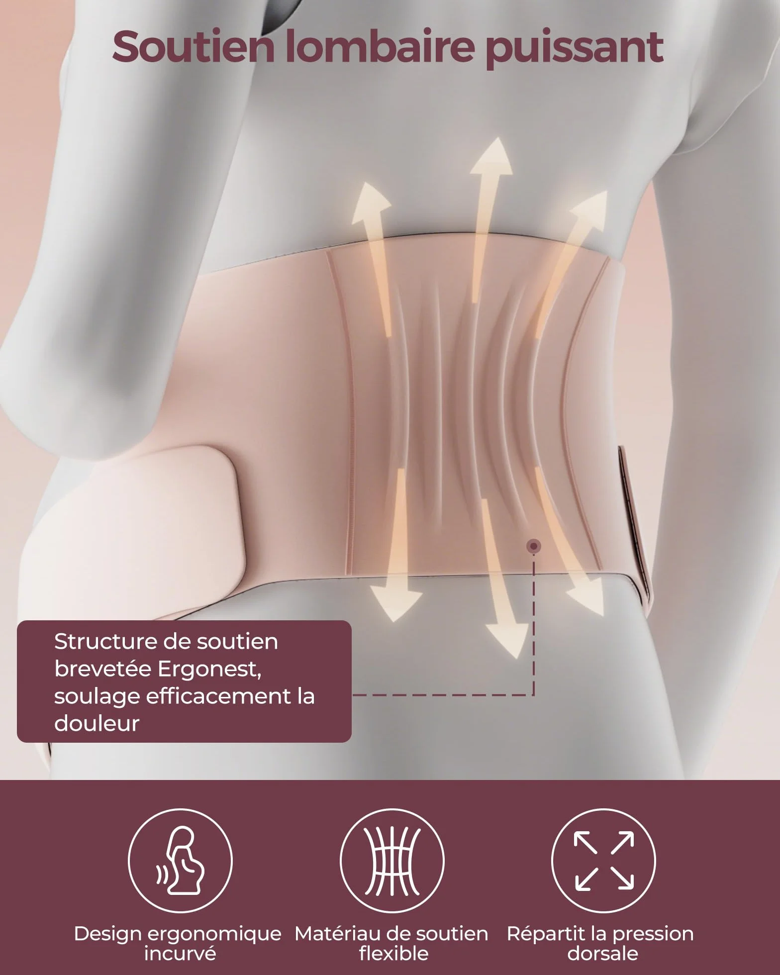Momcozy Ceinture de Grossesse Ergonomique CozySupport, Soutien Ventre Dos Lombaire Tissu Respirant