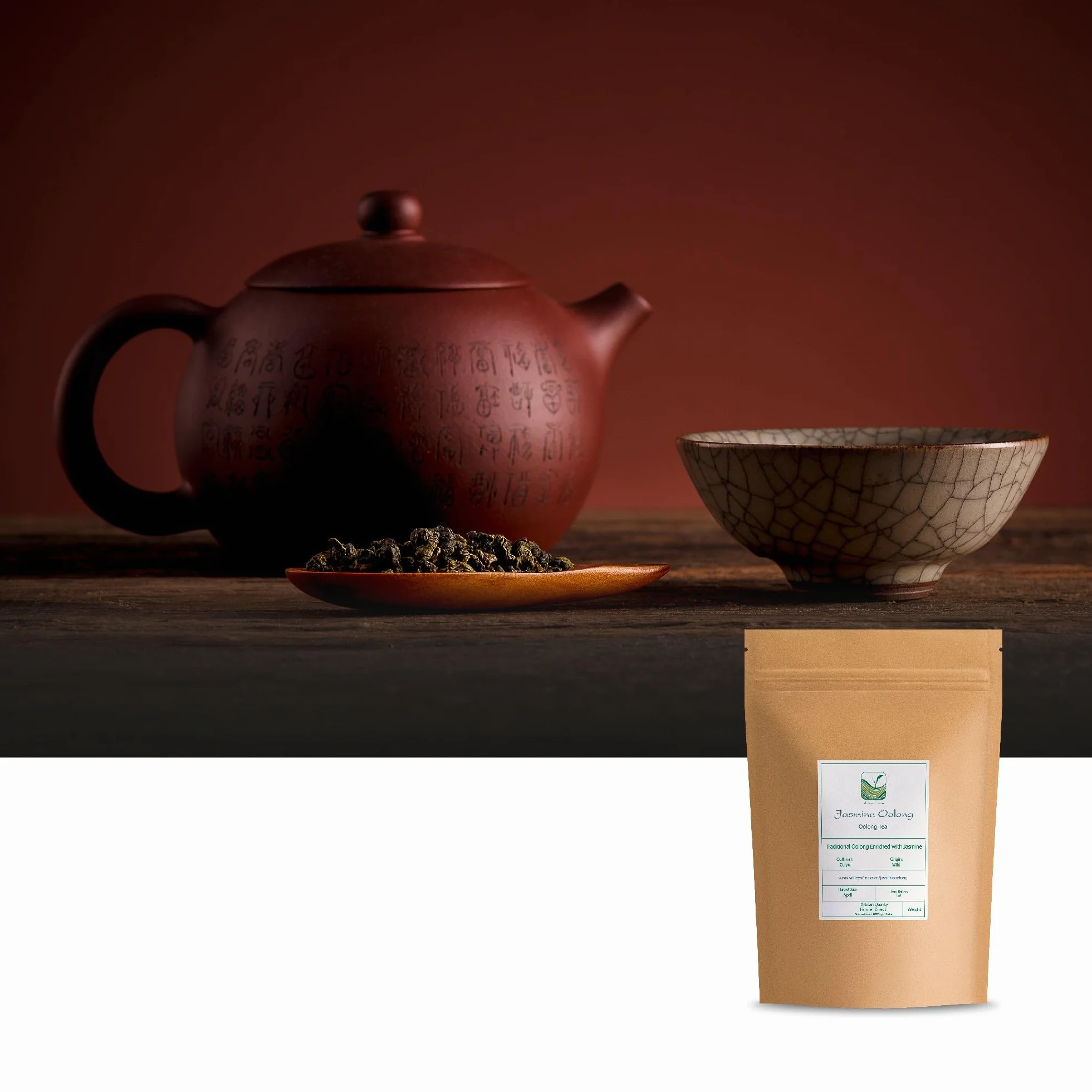 Oolong au Jasmin en Vrac - Thé Roulé Artisanal en Feuilles | aux notes florales et légèrement fruitées offrant une liqueur ronde à déguster sur plusieurs infusions