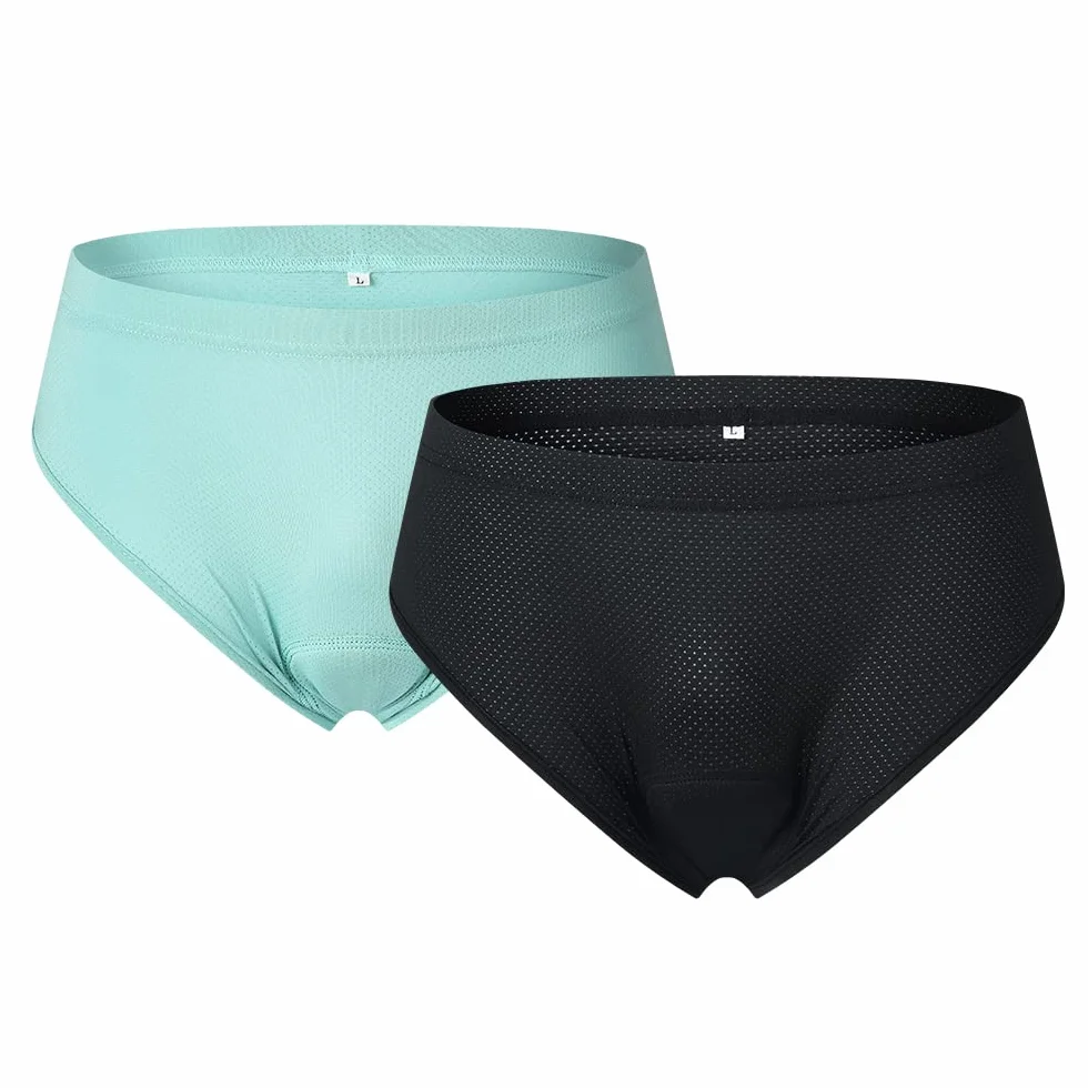 JINGRU Sous-Vêtements de Vélo pour Hommes - Slips Rembourrés Respirants Noir Taille L