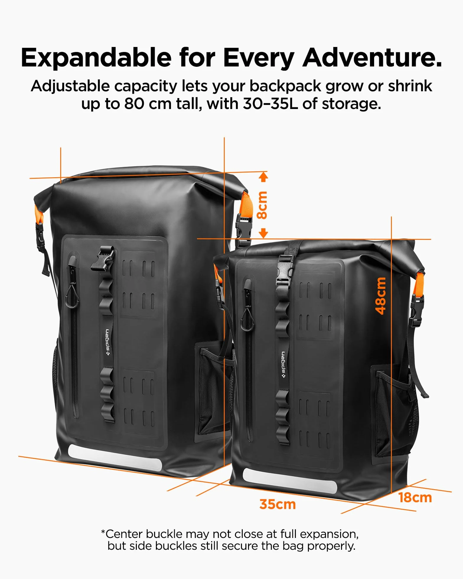 Spigen Aqua Shield A650 Sac à Dos Étanche IPX6 Compatible Ordinateur Portable 16 Pouces Dos Ventilé Noir