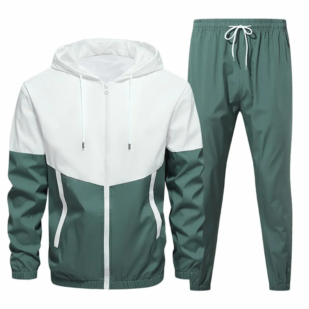 Ensemble Homme Survêtement Veste à Capuche Zippé et Pantalon Longue Jogging Automne Printemps