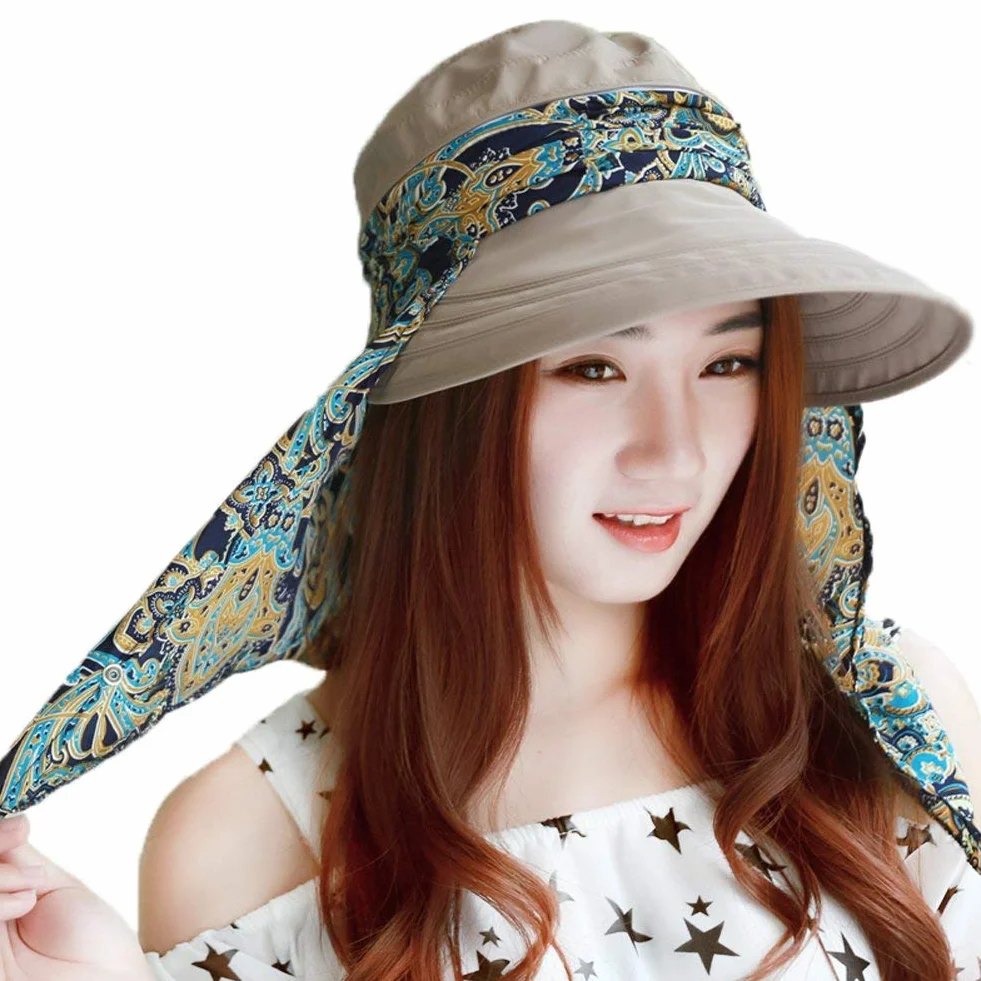 Casquette Femme Visière Large Bord Chapeau de Soleil UPF 50+ Anti-UV Pliable Protection Solaire