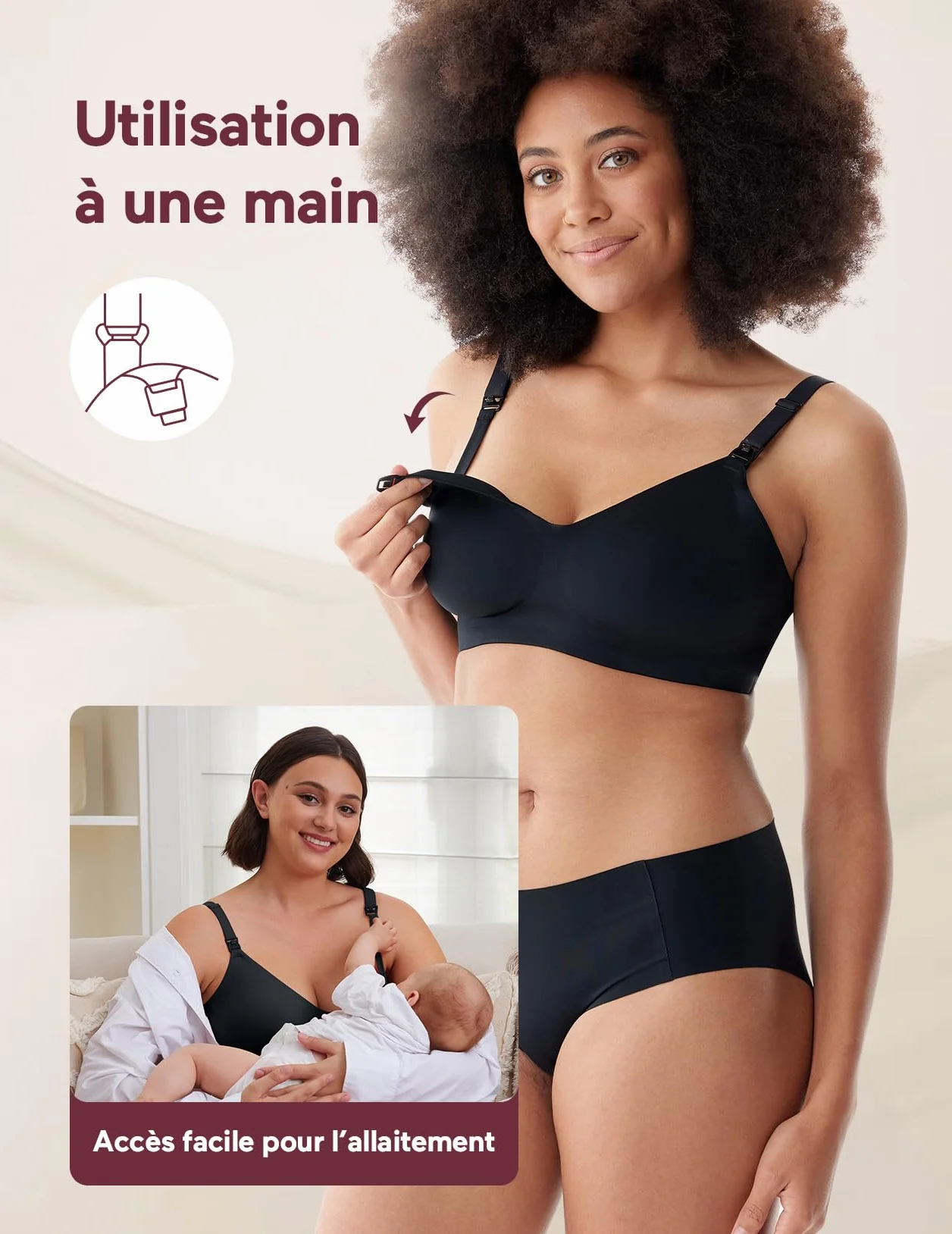 Momcozy Soutien-Gorge Allaitement sans Couture Brassière Confort sans Armature