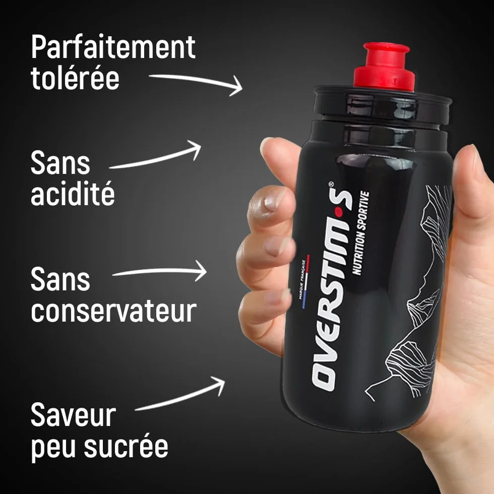 Overstim.s - Boisson énergétique Hydrixir Ultra (400g) - 3 sources de glucides - 4 électrolytes - 6 vitamines - BCAA + Glutamine - Bicarbonate de sodium - Saveur peu sucrée - Fruits rouges