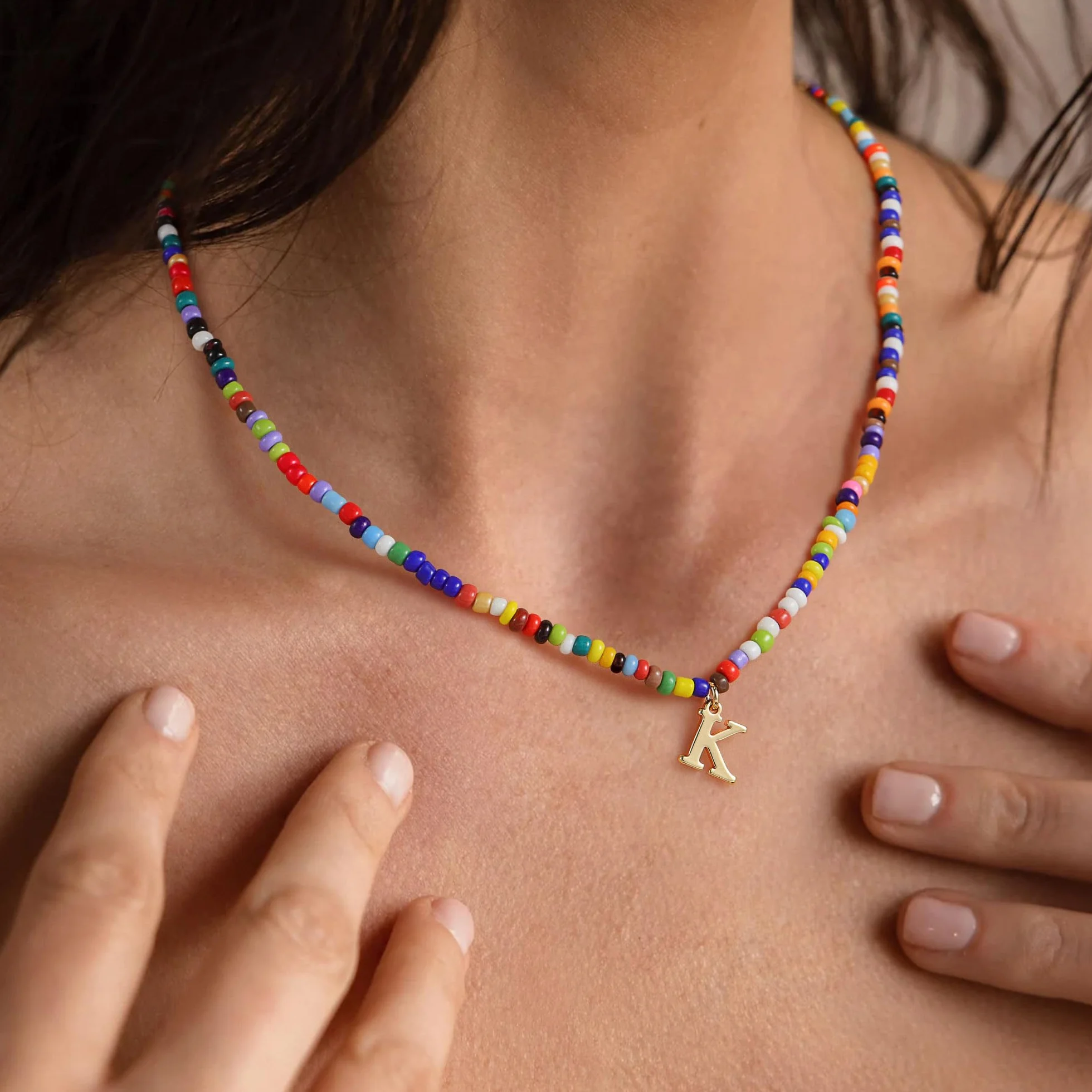 Collier Perle Personnalisé Fait à la Main Y2k Bohème pour Fille Femme Adolescentes