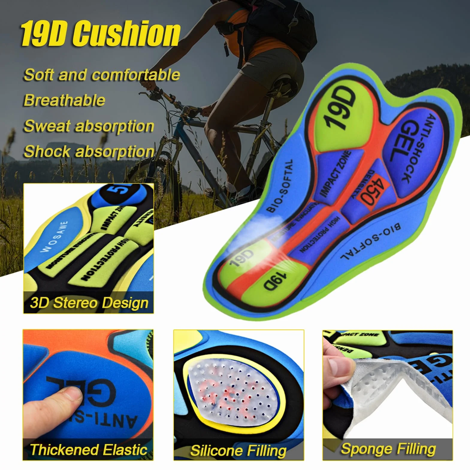 Maillot Cyclisme Femme Tenue Cycliste Été Manche Courte MTB Jerseys Shirt Cuissard à Bretelle 19D Coussin Gel Ensemble Cycling Respirant Séchage Rapide