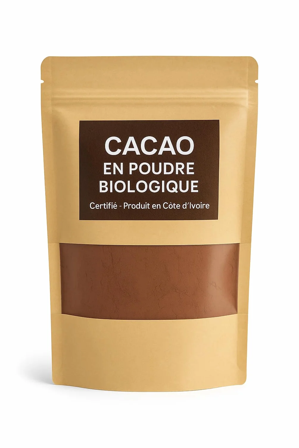 Cacao en Poudre Bio 250g – Pur & Naturel | Sans Sucre, Sans Gluten, Vegan | Origine Côte d’Ivoire | Sachet Zippé Fraîcheur | Superaliment Premium pour Boissons, Smoothies & Recettes