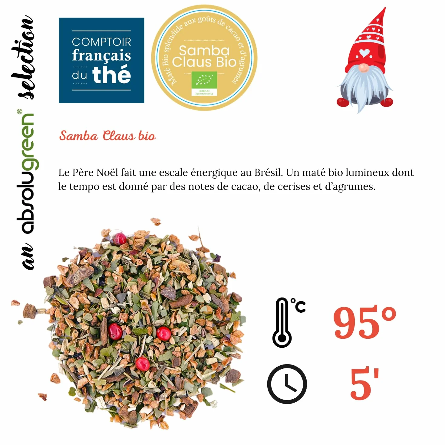 Coffret de Noël – Comptoir Français du Thé – 5 Thés Gourmands et Festifs en Pochettes de 20g – Coffret Cadeau Blanc Édition Limitée