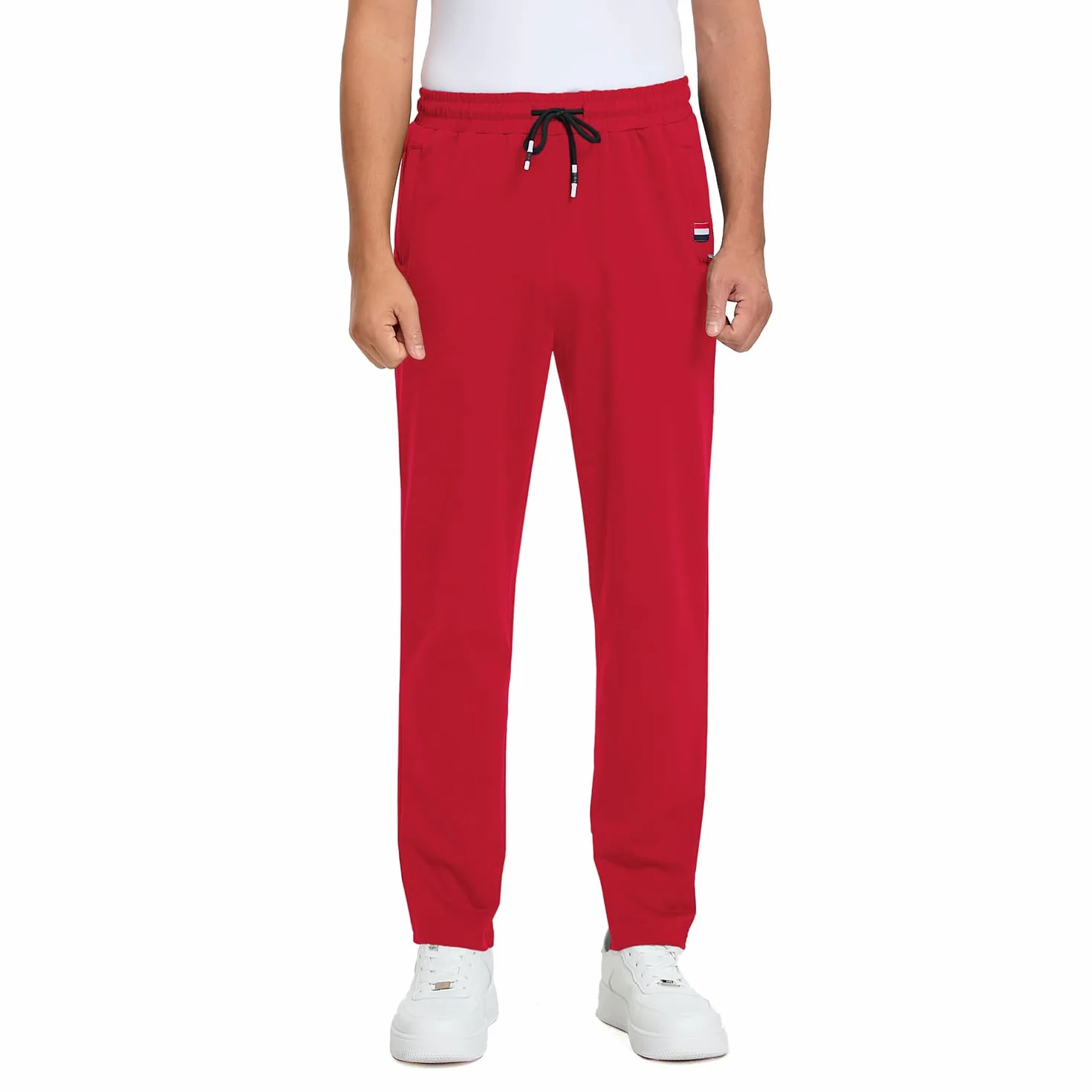 Pantalons de Sport Homme Jogging Coton Elastique avec 2 Poches Zippées