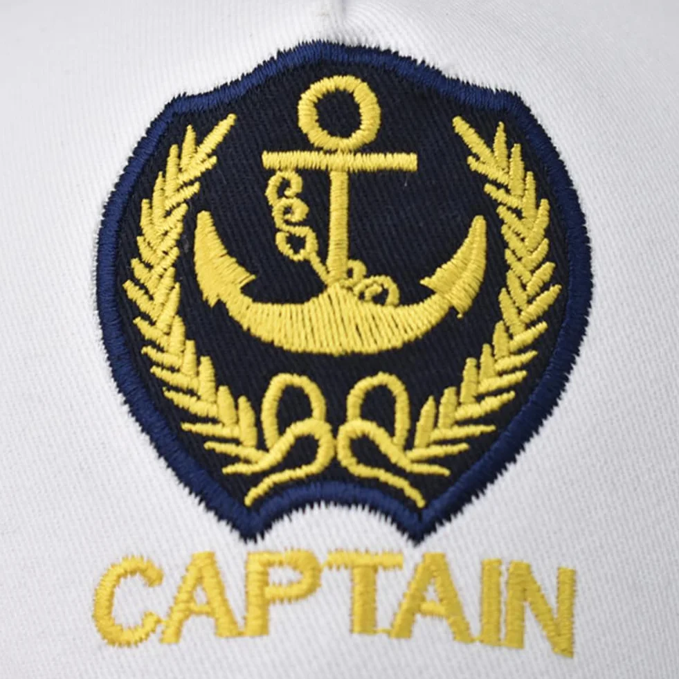 Chapeau de capitaine brodé ancre réglable nautique yacht marine baseball