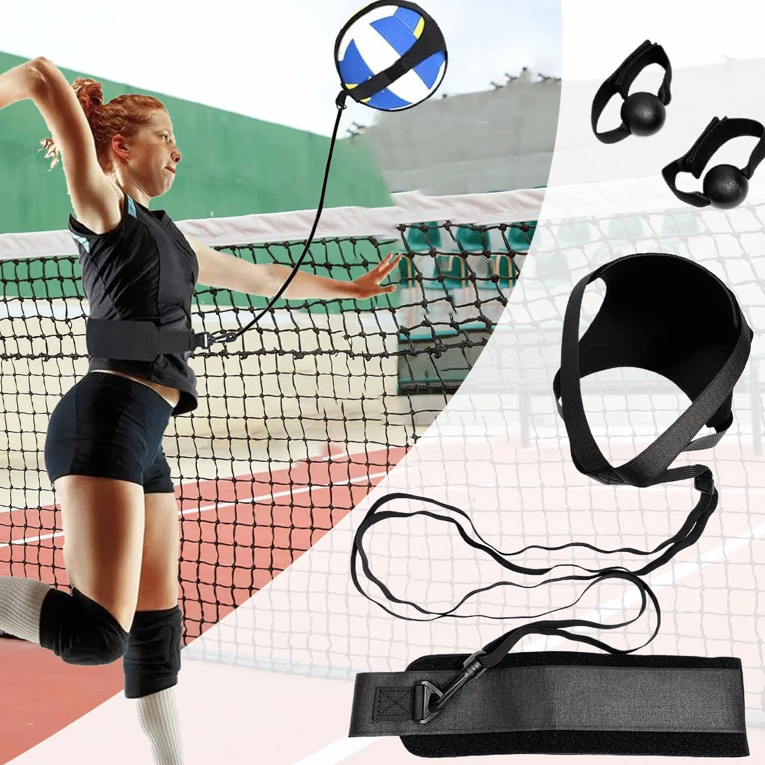 Équipement d'Entraînement de Volley-Ball pour Débutants - Set de Service et Smash avec Accessoires