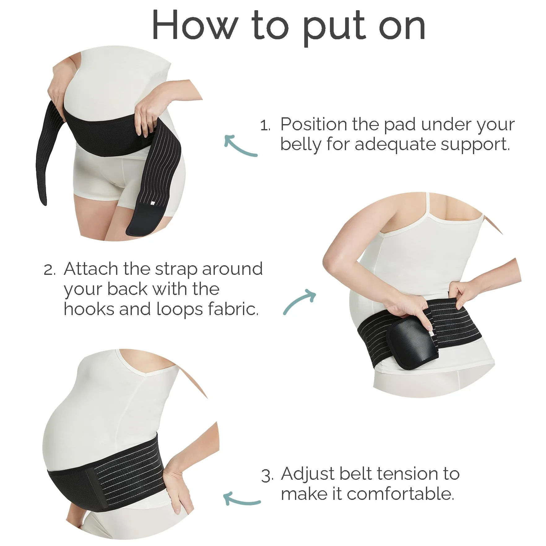 NEOtech Care Ceinture de grossesse bandeau maintien ventre soutien abdominal Noire