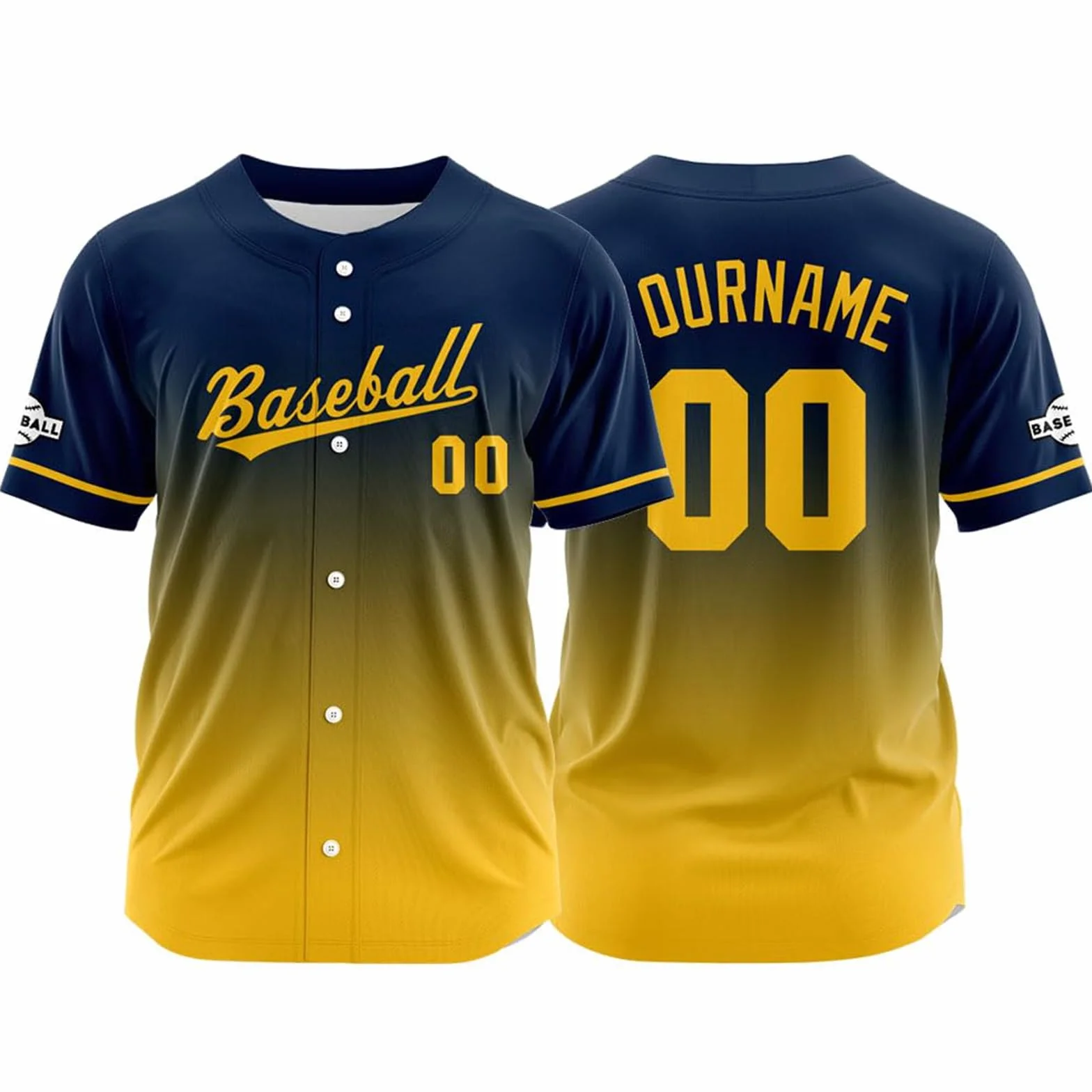 Maillot de baseball imprimé personnalisé avec numéro et nom