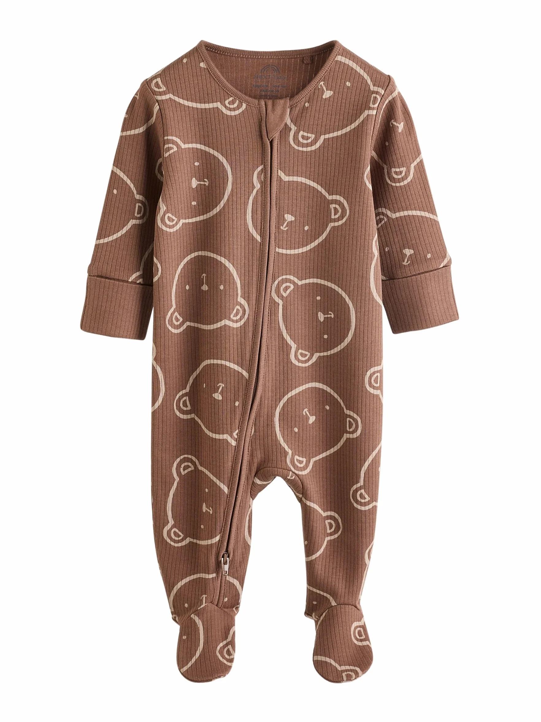 NEXT Bébé garçon Dors-Bien Pyjama Zip Double Sens Ours Lot de 4